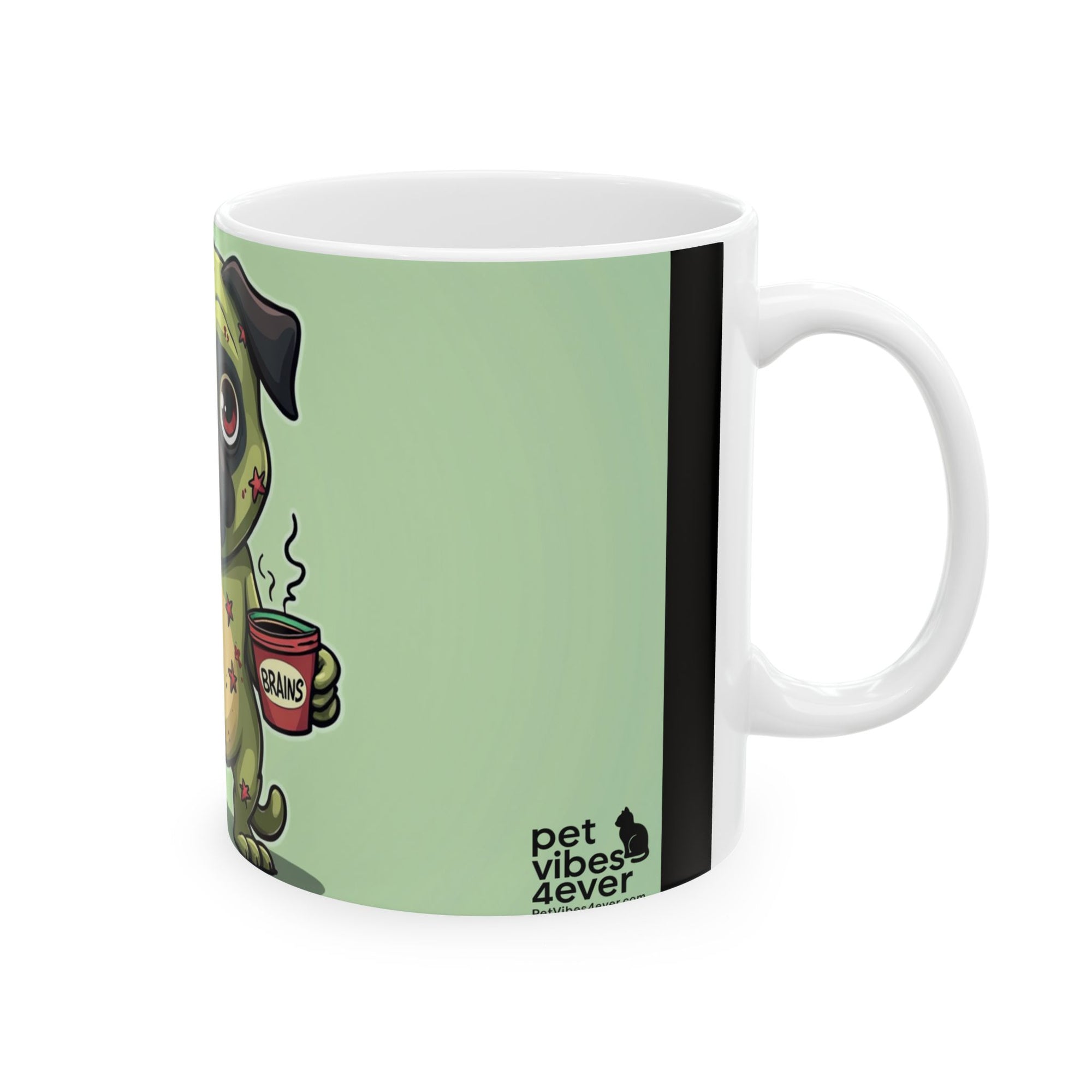 Cute Pug Zombie Mug, Funny Coffee Cup for Pet Lovers, Halloween Gift, Home Decor, Dog Lover's Present