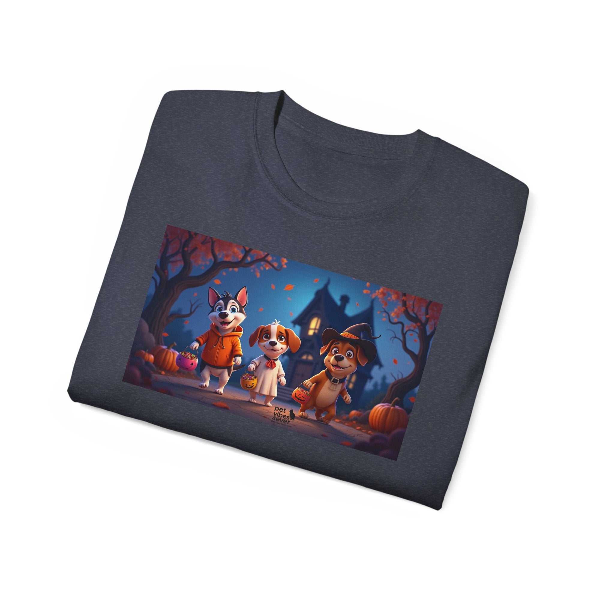 Whimsical Halloween Animal Tee, Unisex Cotton Shirt, Cute Graphic Tee, Fall Festival Apparel, Spooky Season Gift