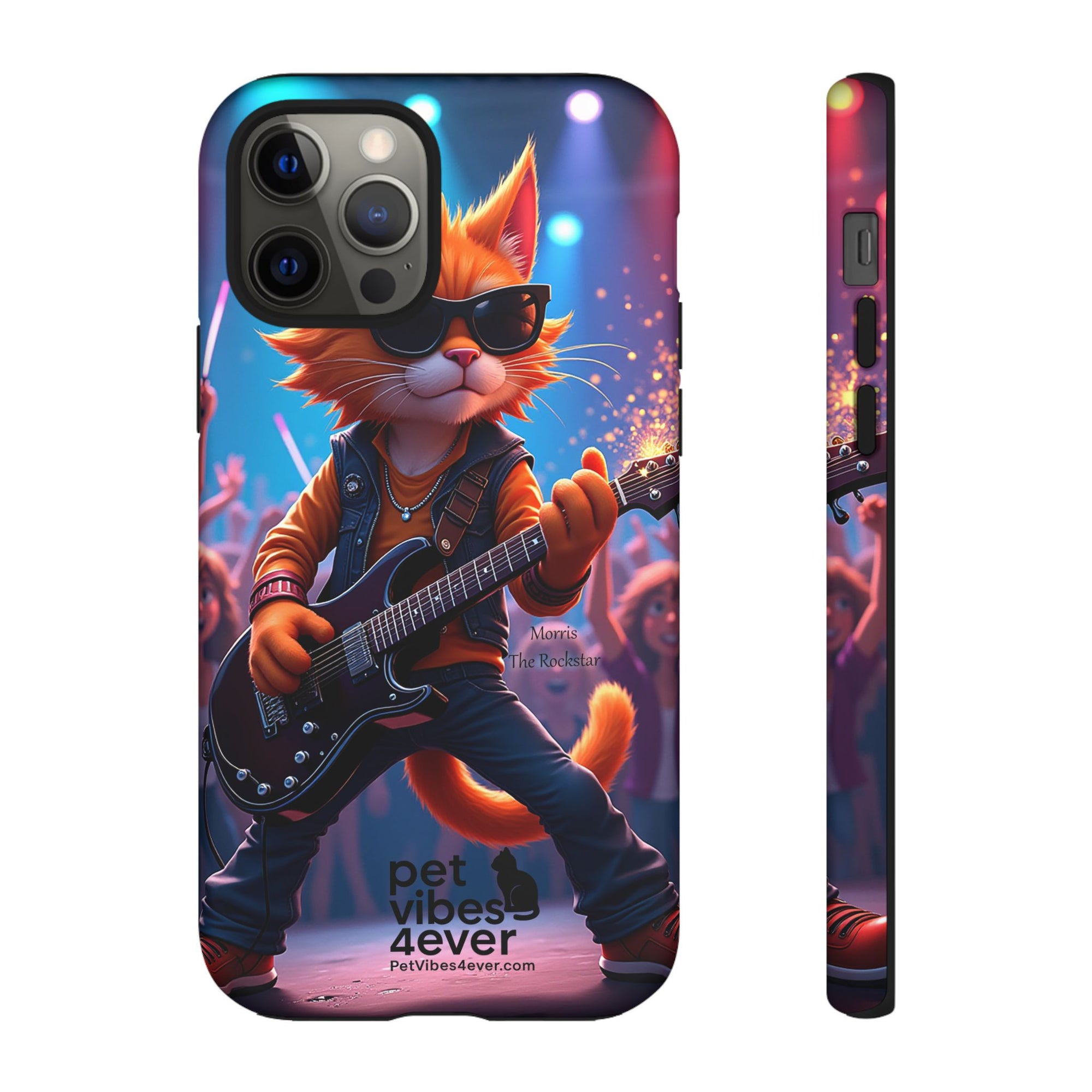 Rocking Cat Phone Case, Fun Cat Phone Cover, Cool Pet Vibes Gift, Music Lover Accessory, Unique Cat Phone Case