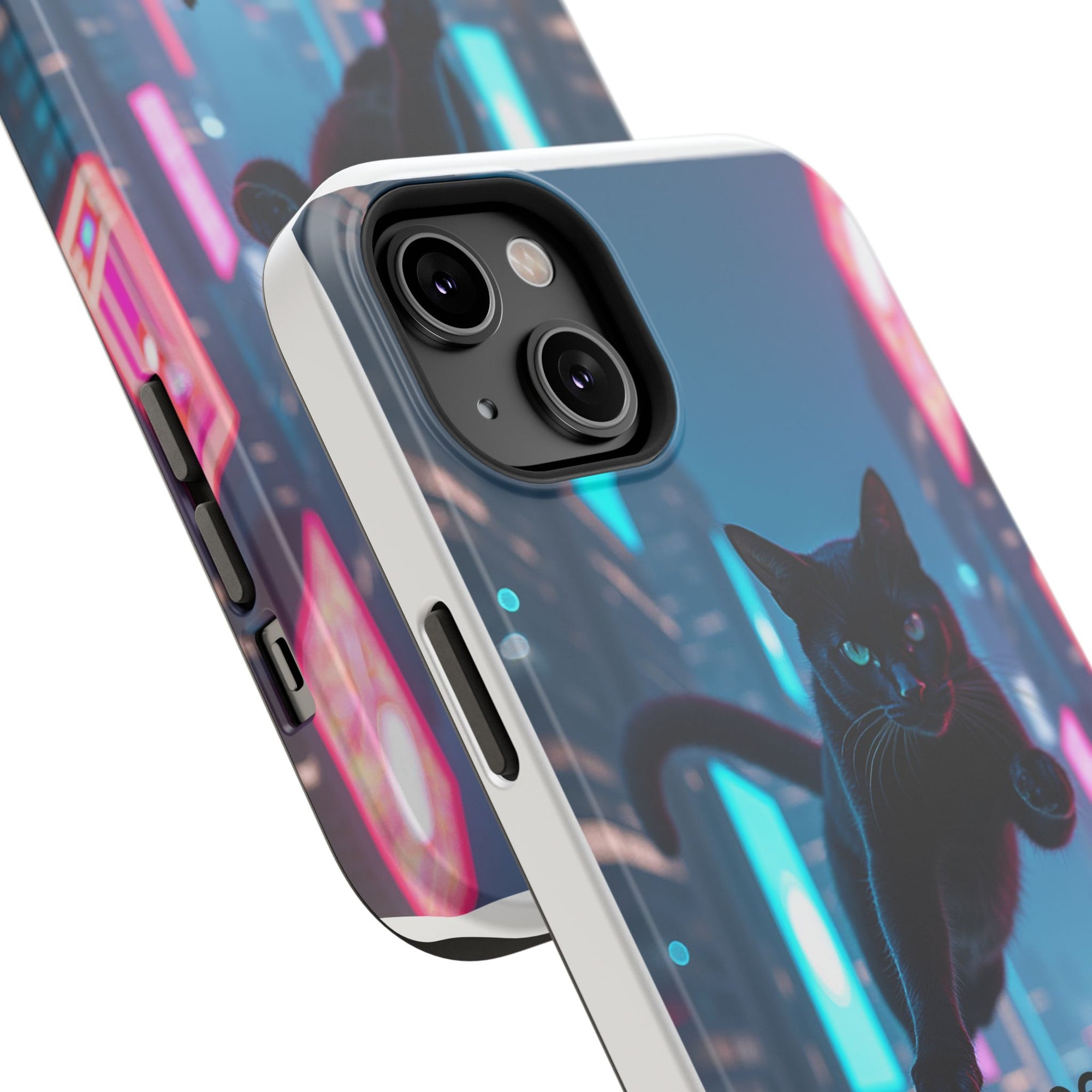Cat-Themed Phone Case with Pet Vibes Design, Impact-Resistant Phone Case, Gift for Cat Lovers, Cute Pet Merchandise, Stylish Phone Accessory