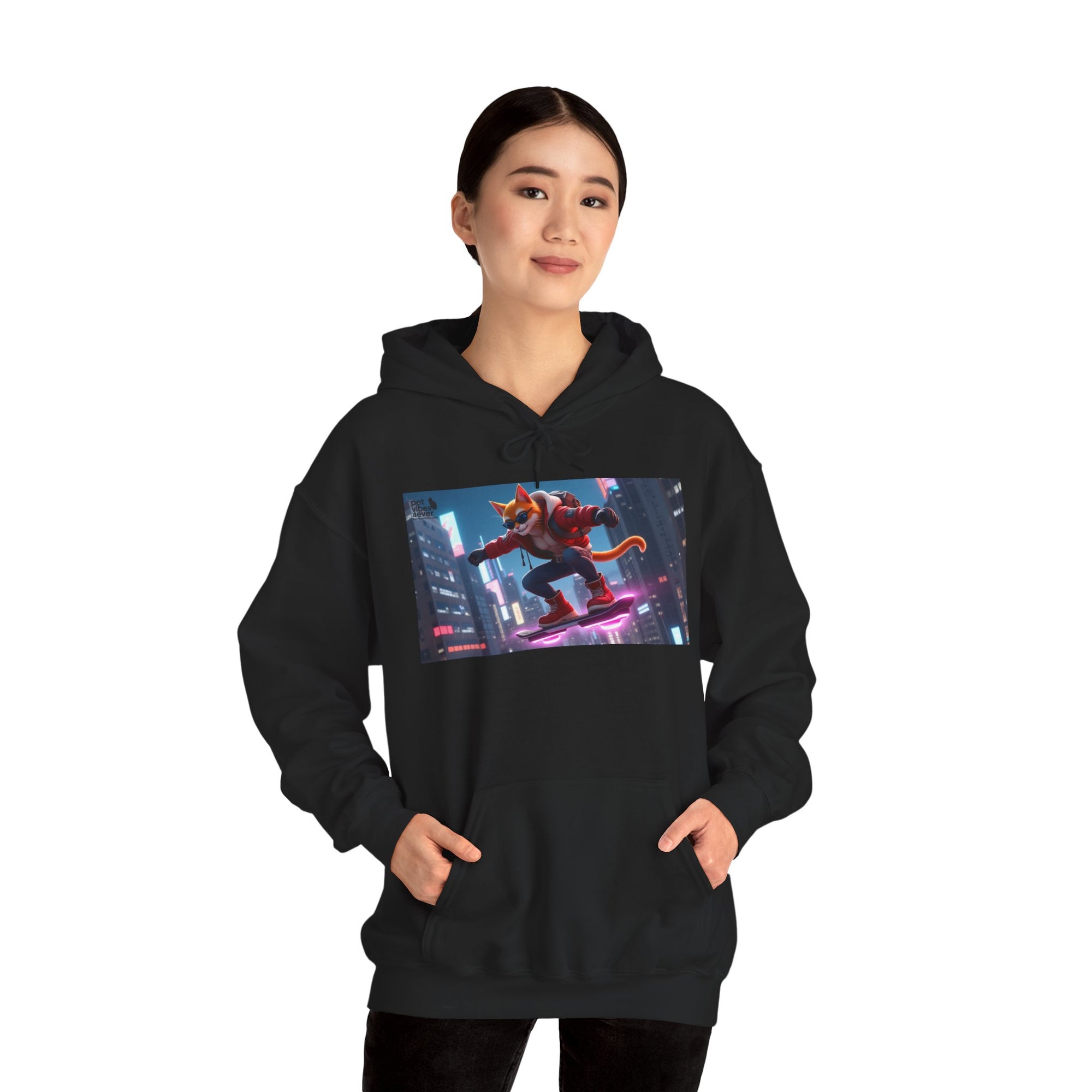Urban Jungle Unisex Hoodie - Retro Neon Design, Streetwear Sweatshirt, Perfect for Teens, Gift for Video Game Lovers, Cozy Layering