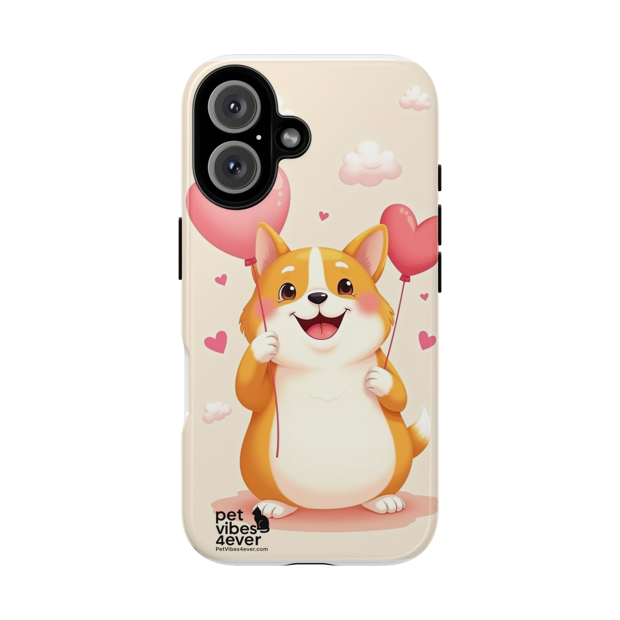 Corgi Love Phone Case, Cute Pet Gift, Animal Lover Accessory, Custom Phone Cover, Valentine's Day Gift