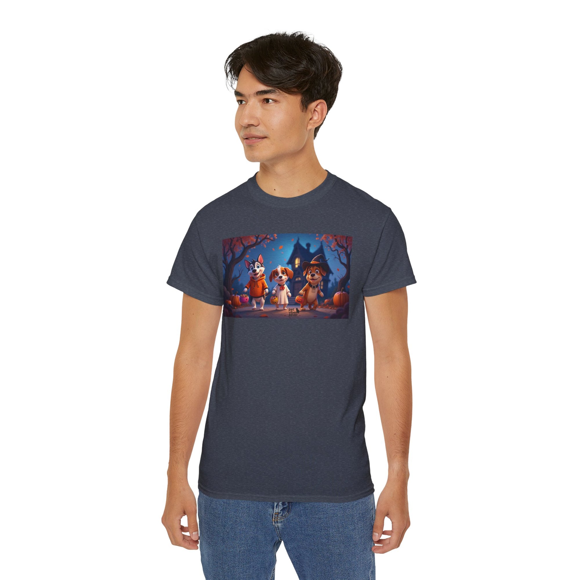 Whimsical Halloween Animal Tee, Unisex Cotton Shirt, Cute Graphic Tee, Fall Festival Apparel, Spooky Season Gift