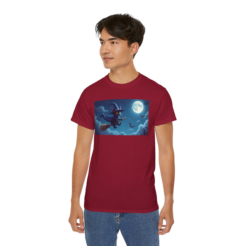 Moonlit Witch Unisex Tee | Spooky Vibes, Halloween Must-Have, Cozy Gift, Comfortable Everyday Wear, Magical Spirit Apparel