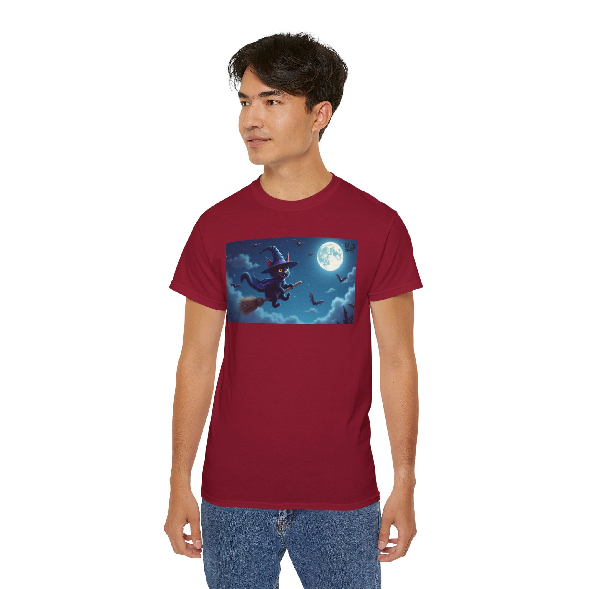 Moonlit Witch Unisex Tee | Spooky Vibes, Halloween Must-Have, Cozy Gift, Comfortable Everyday Wear, Magical Spirit Apparel