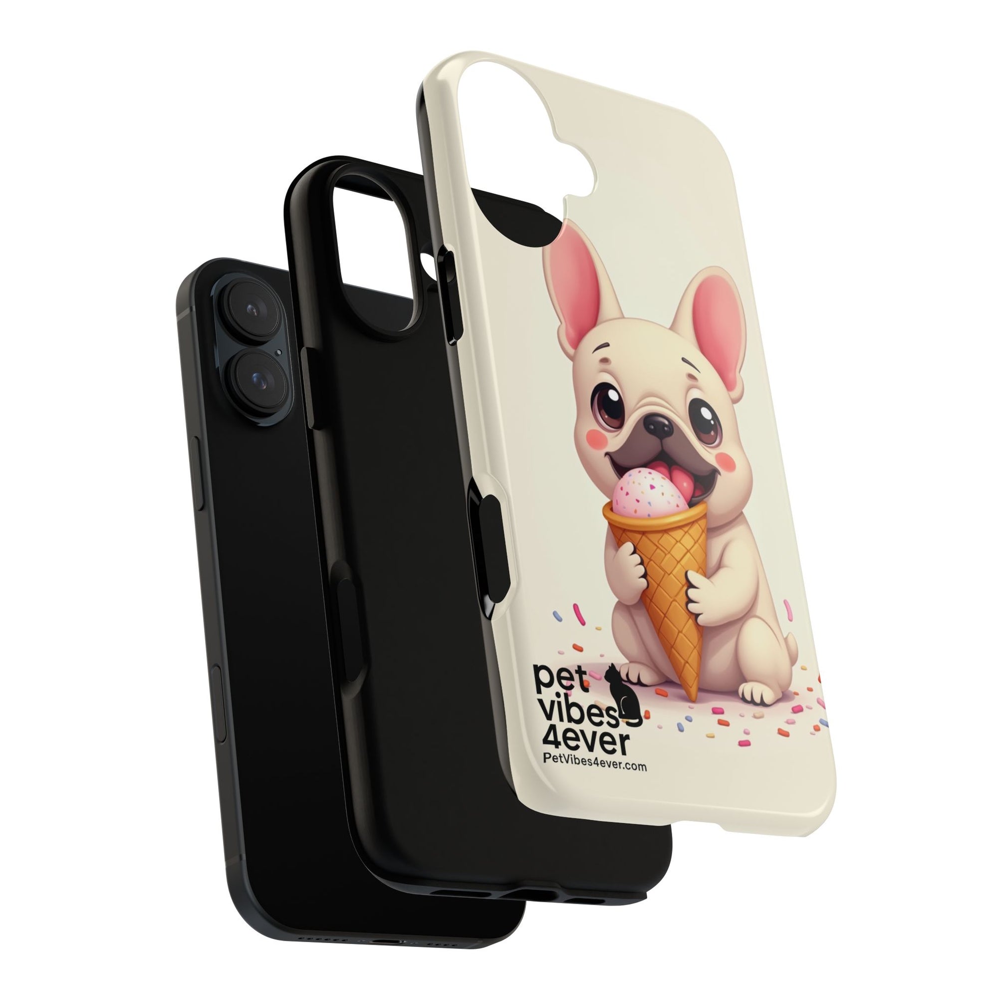 Cute Dog Case, Adorable Puppy Phone Cover, Pet Lover Gift, Ice Cream Design, Fun Accessories for Pet Owners