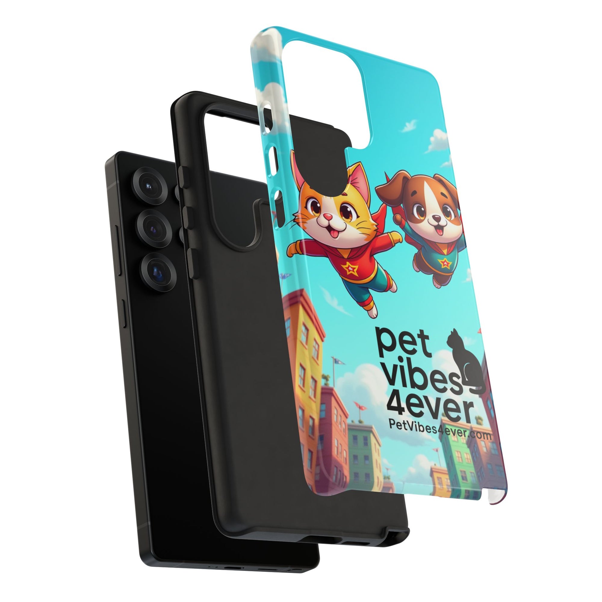 Pet Vibes Forever Tough Phone Cases, Cute Dog and Cat Design, Pet Lover Gift, Fun Phone Accessory, Animal Theme Decor