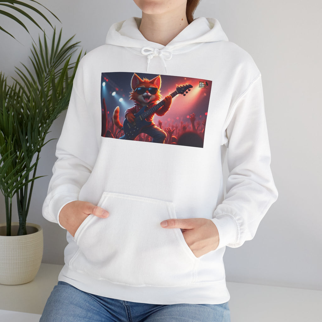 Funky Cat Hoodie - Unisex Heavy Blend Sweatshirt, Cool Graphic Hoodie, Perfect Gift for Cat Lovers, Concert Apparel, Cozy Style