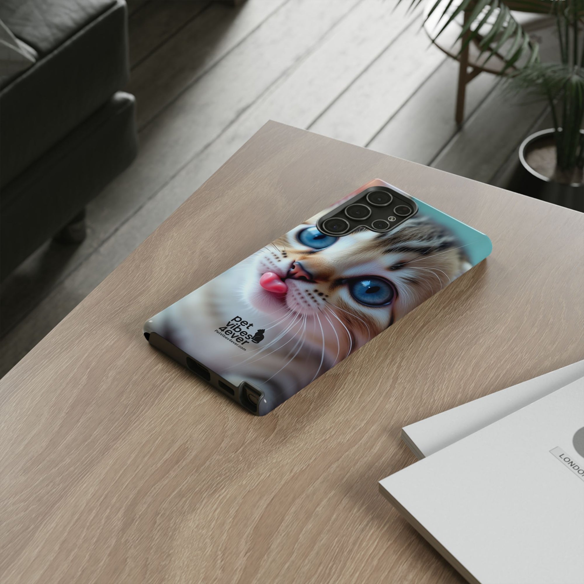 Cute Cat Phone Case, Pet Lover Gift, Durable Phone Cover, Animal Print Case, Cute Kitten Accessory