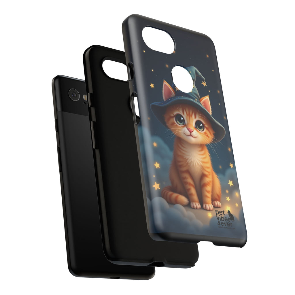 Cat-Themed Phone Case, Cute Cat Case, Pet Lover Gift, Kawaii Phone Accessory, Celestial Cat Design, Stylish Gadget Protector