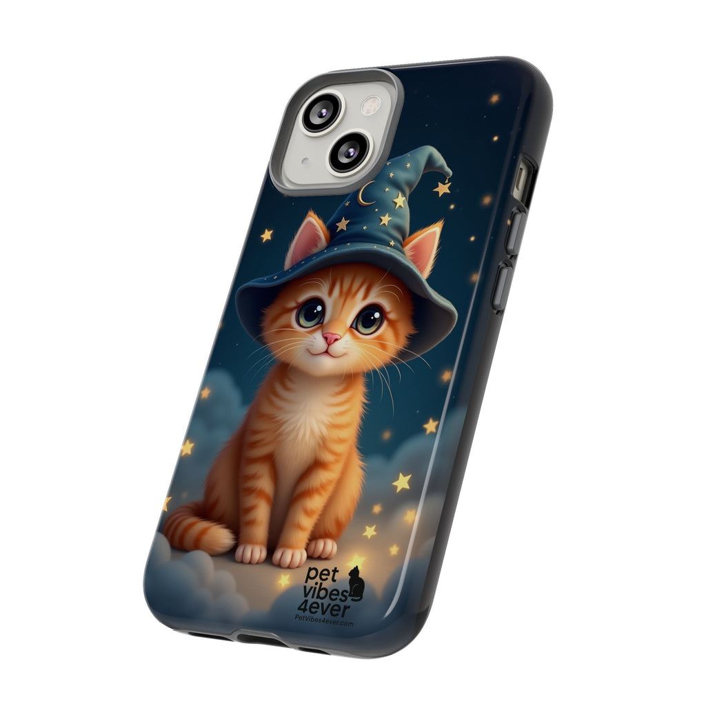 Cat-Themed Phone Case, Cute Cat Case, Pet Lover Gift, Kawaii Phone Accessory, Celestial Cat Design, Stylish Gadget Protector