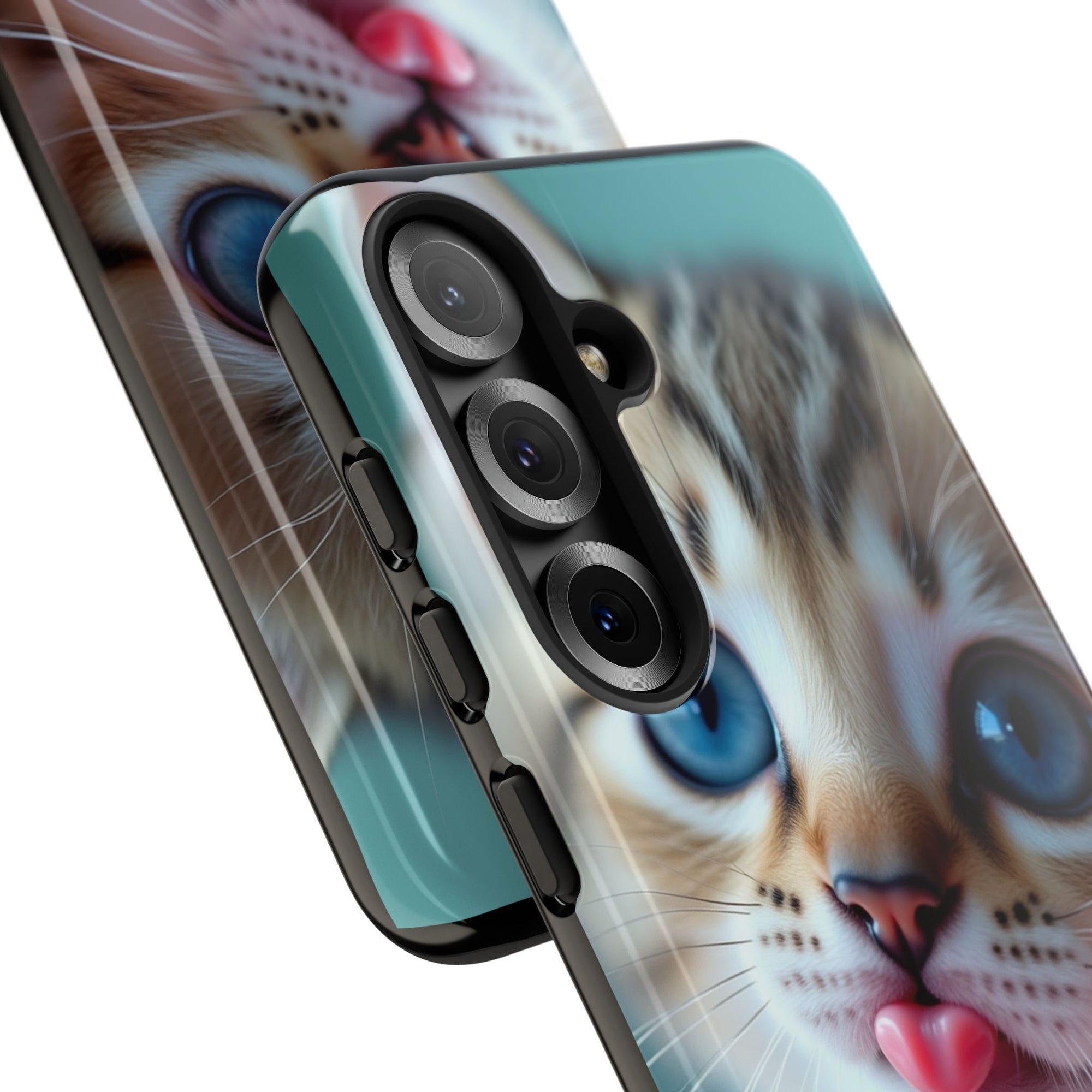Cute Cat Phone Case, Pet Lover Gift, Durable Phone Cover, Animal Print Case, Cute Kitten Accessory