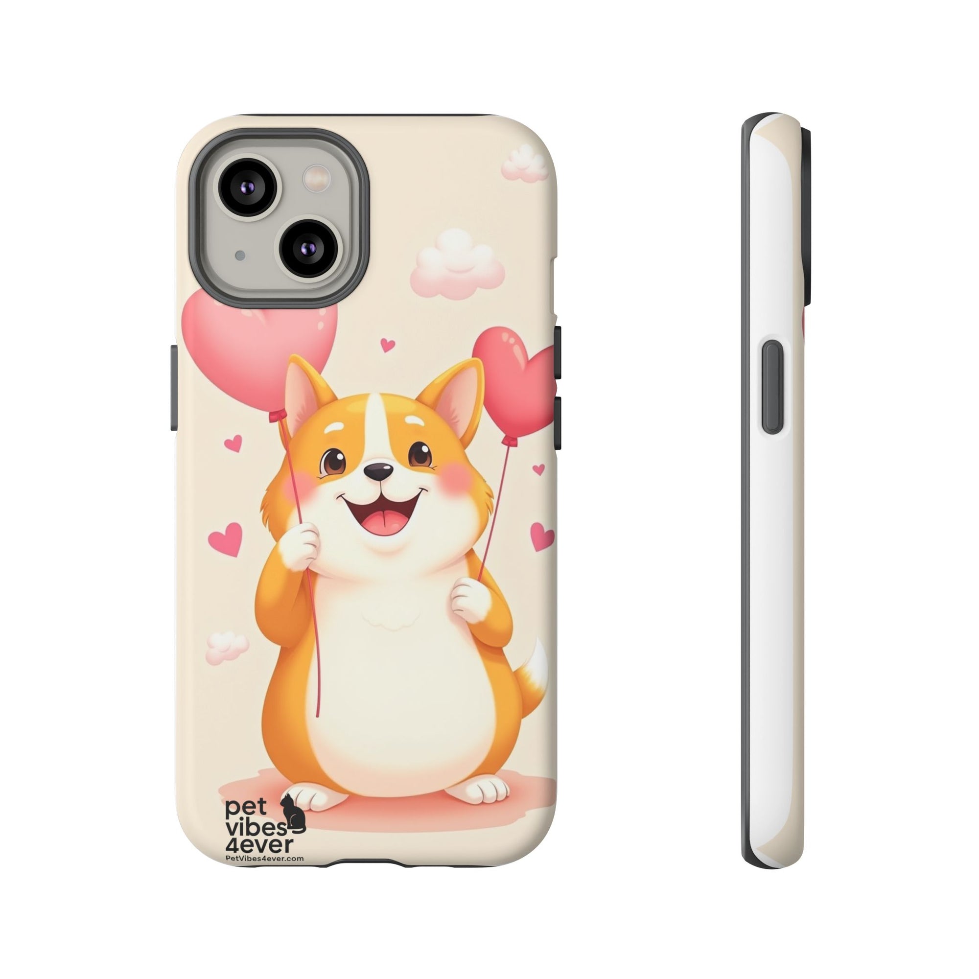 Corgi Love Phone Case, Cute Pet Gift, Animal Lover Accessory, Custom Phone Cover, Valentine's Day Gift