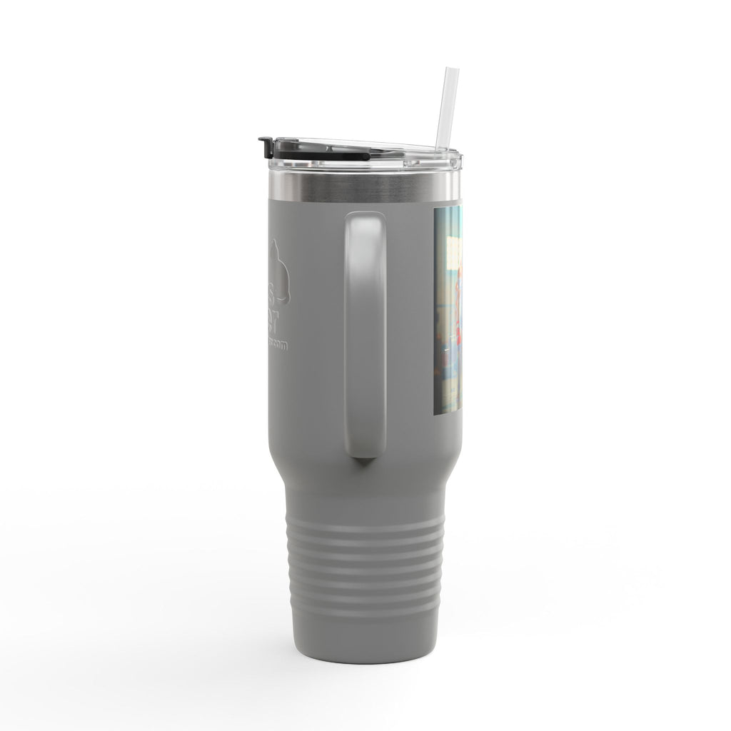 Insulated Travel Mug, Pet Lover's 40oz Coffee Tumbler, Perfect for Hot Drinks, Gifts for Cat Owners, Travel Companion, Pet Vibes 4ever