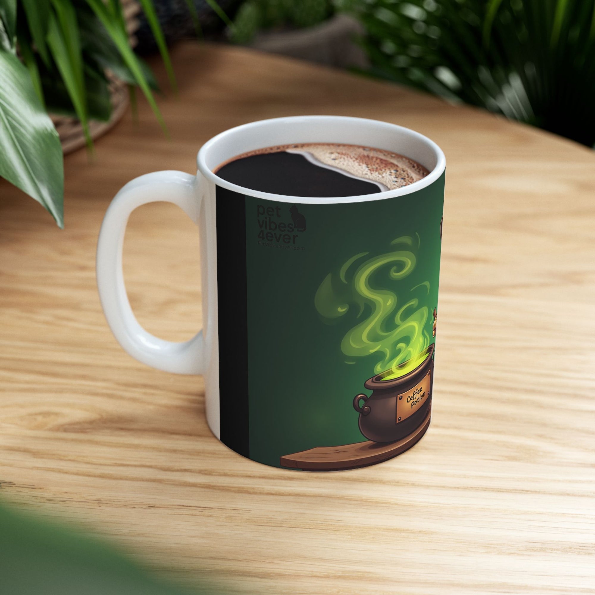 Whimsical Wizard Dog Mug, Cute Coffee Cup, Gift for Pet Lovers, Halloween Decor, Fantasy Beverage Container