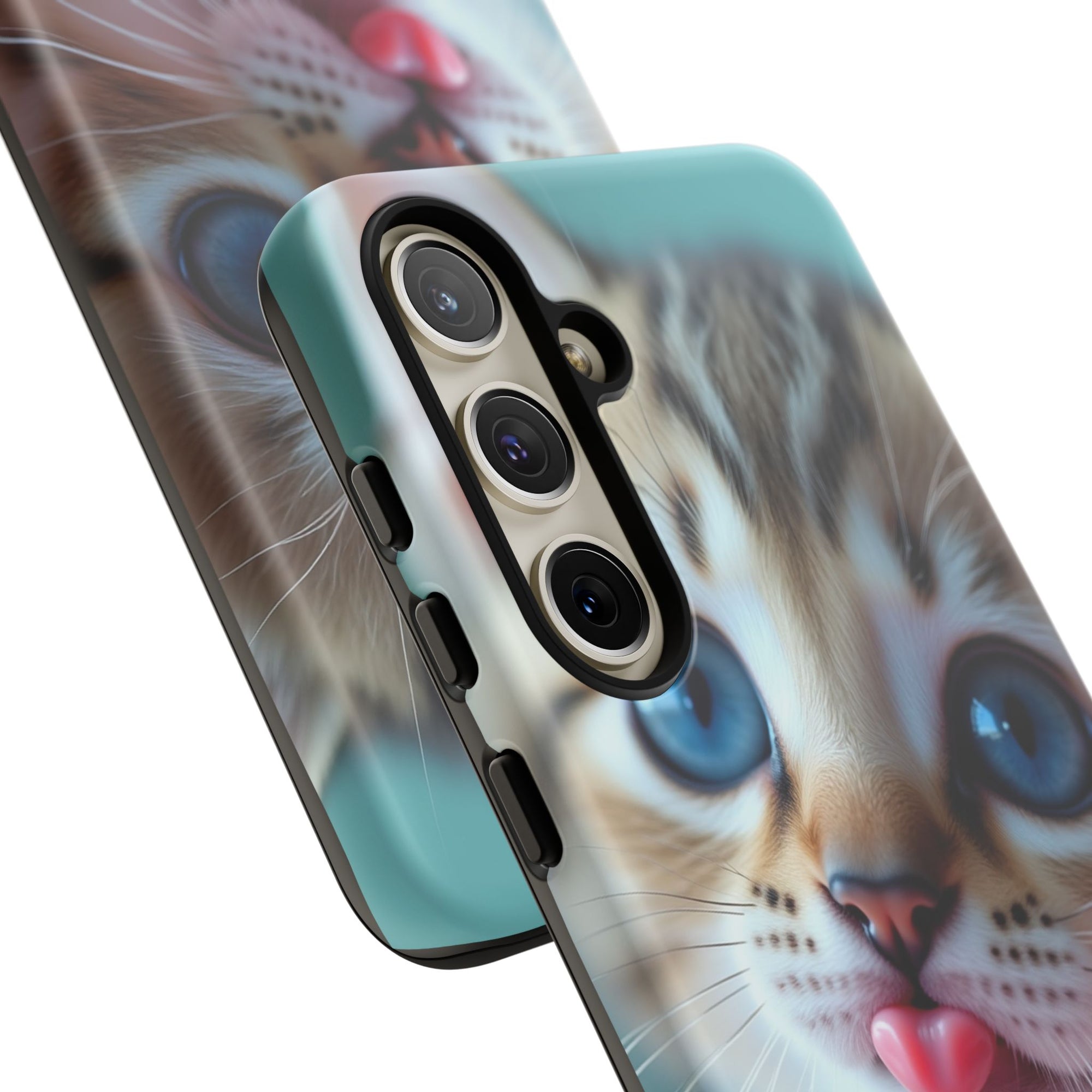 Cute Cat Phone Case, Pet Lover Gift, Durable Phone Cover, Animal Print Case, Cute Kitten Accessory