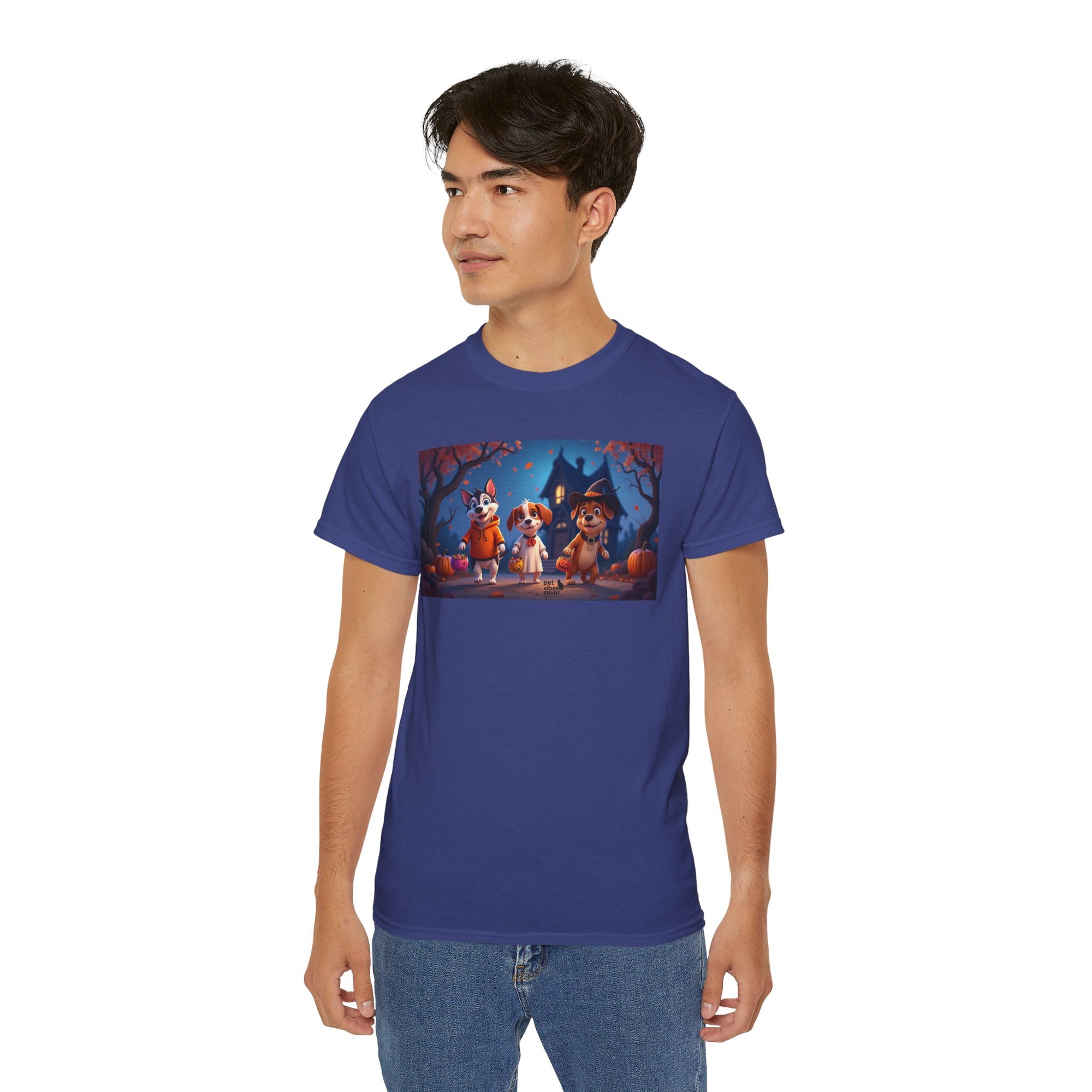 Whimsical Halloween Animal Tee, Unisex Cotton Shirt, Cute Graphic Tee, Fall Festival Apparel, Spooky Season Gift