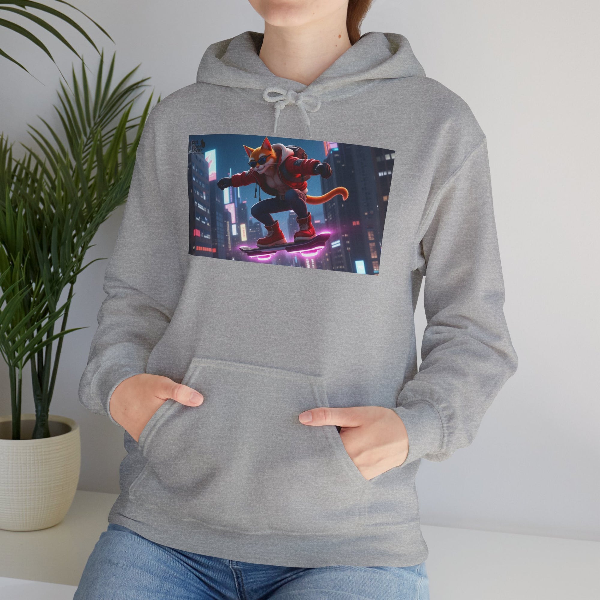 Urban Jungle Unisex Hoodie - Retro Neon Design, Streetwear Sweatshirt, Perfect for Teens, Gift for Video Game Lovers, Cozy Layering