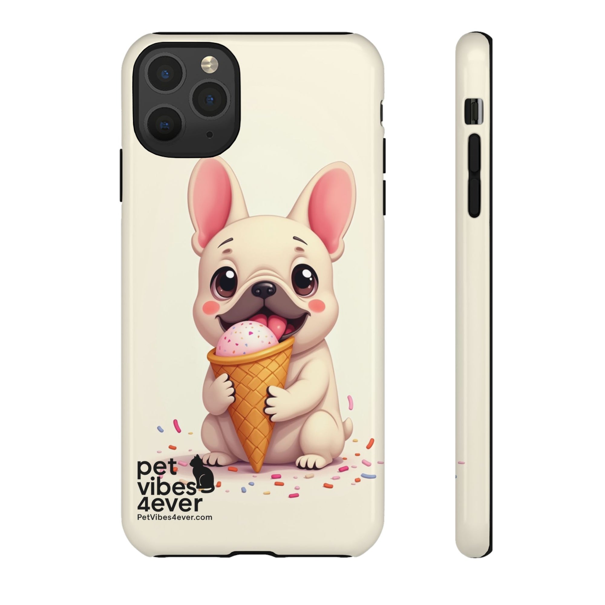 Cute Dog Case, Adorable Puppy Phone Cover, Pet Lover Gift, Ice Cream Design, Fun Accessories for Pet Owners