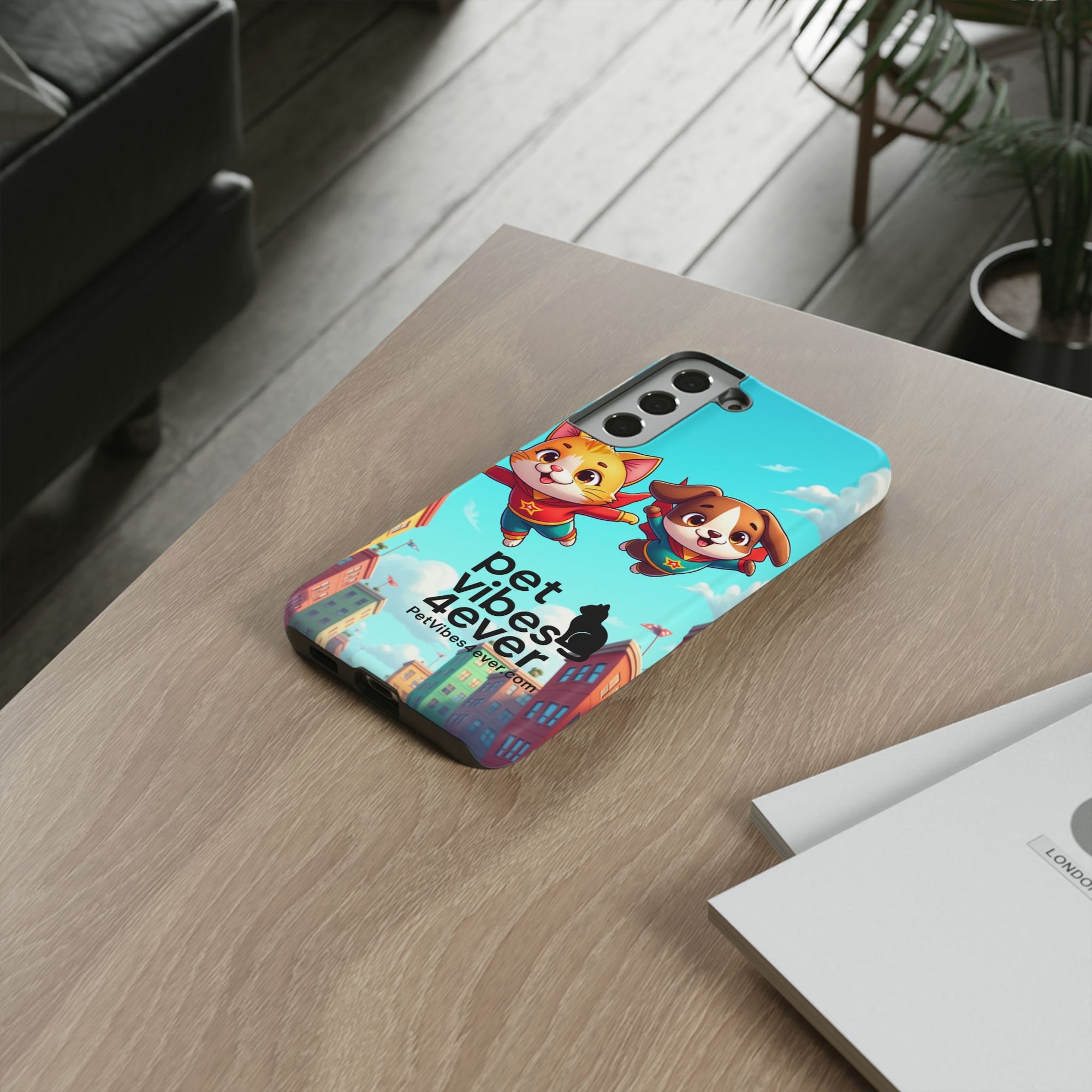 Pet Vibes Forever Tough Phone Cases, Cute Dog and Cat Design, Pet Lover Gift, Fun Phone Accessory, Animal Theme Decor