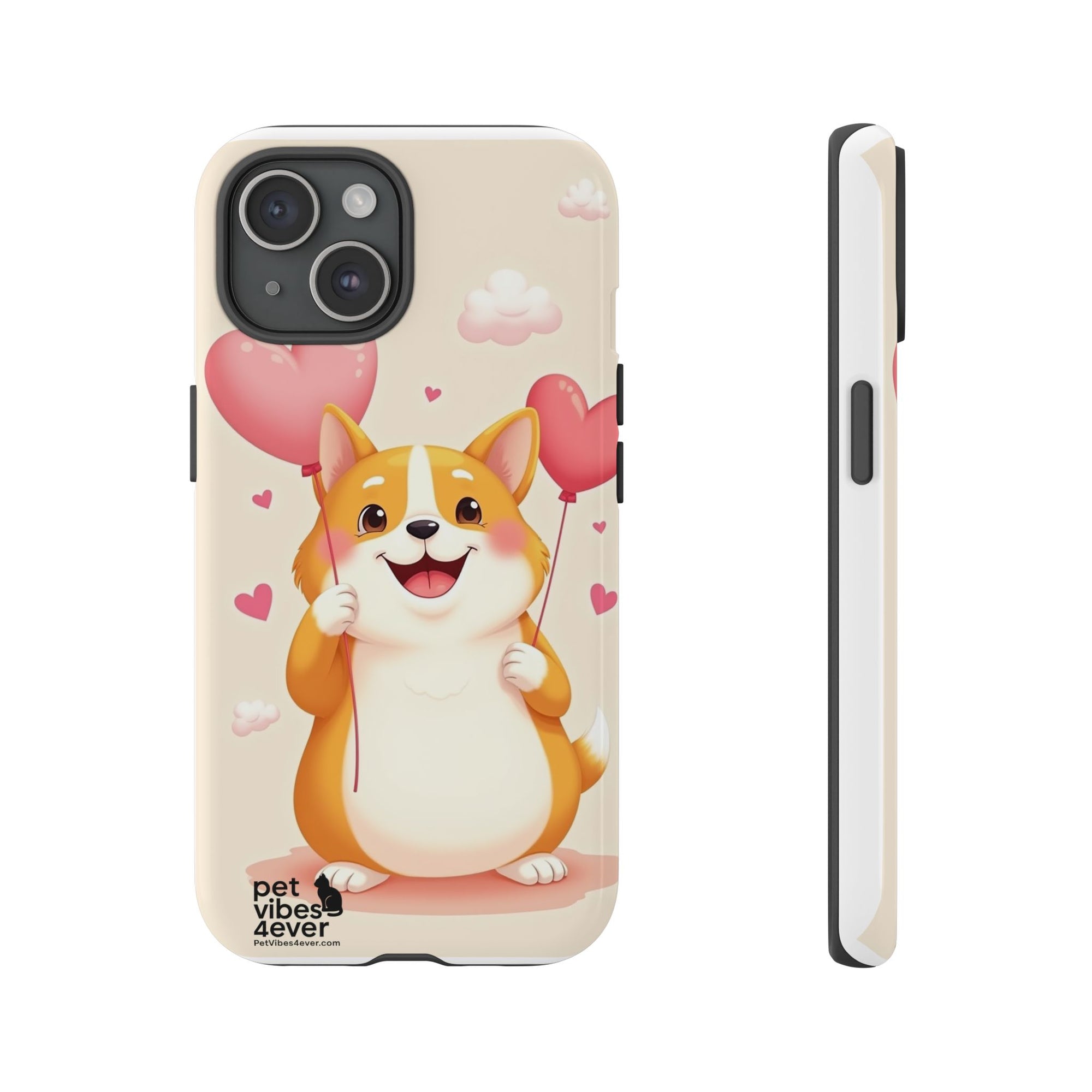 Corgi Love Phone Case, Cute Pet Gift, Animal Lover Accessory, Custom Phone Cover, Valentine's Day Gift