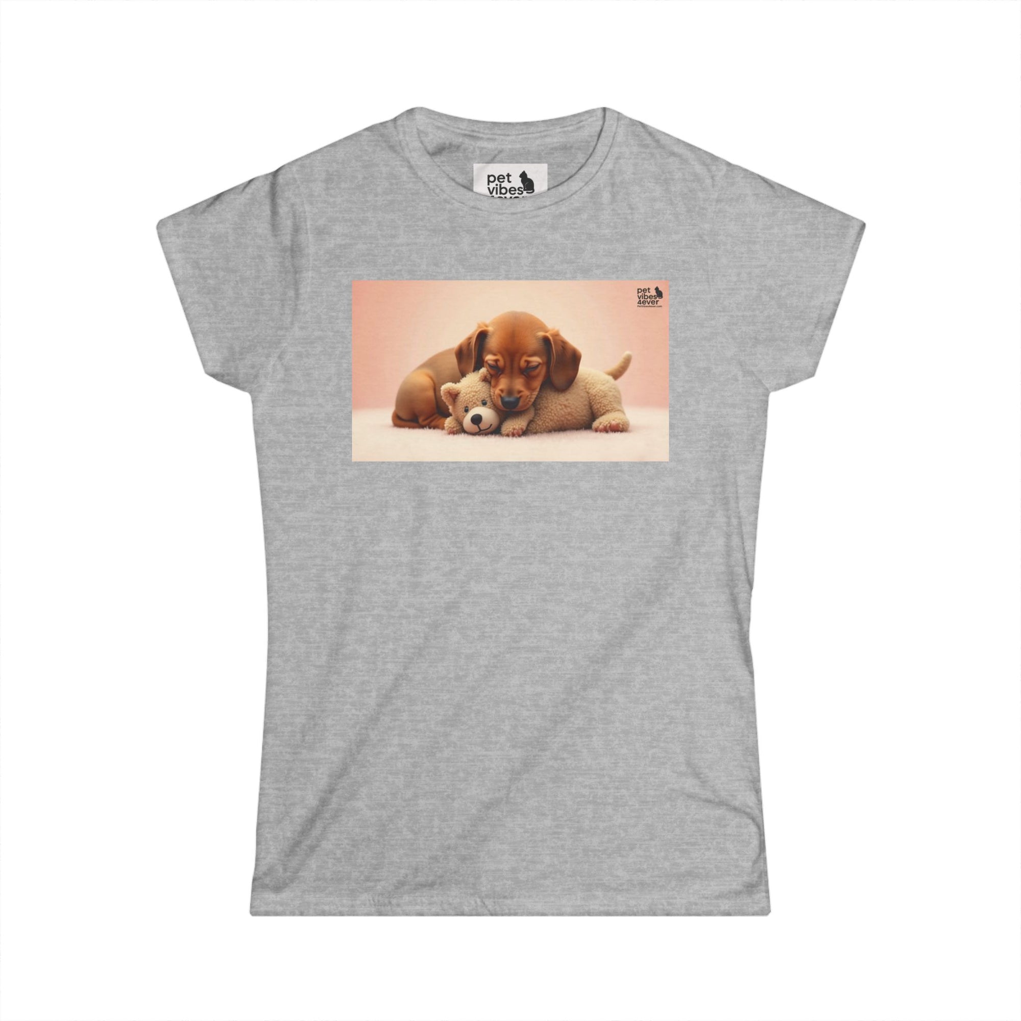 Adorable Puppy Love Women's Softstyle Tee, Cute Pet T-Shirt, Dog Lover Gift, Animal Lover Shirt, Perfect for Casual Wear