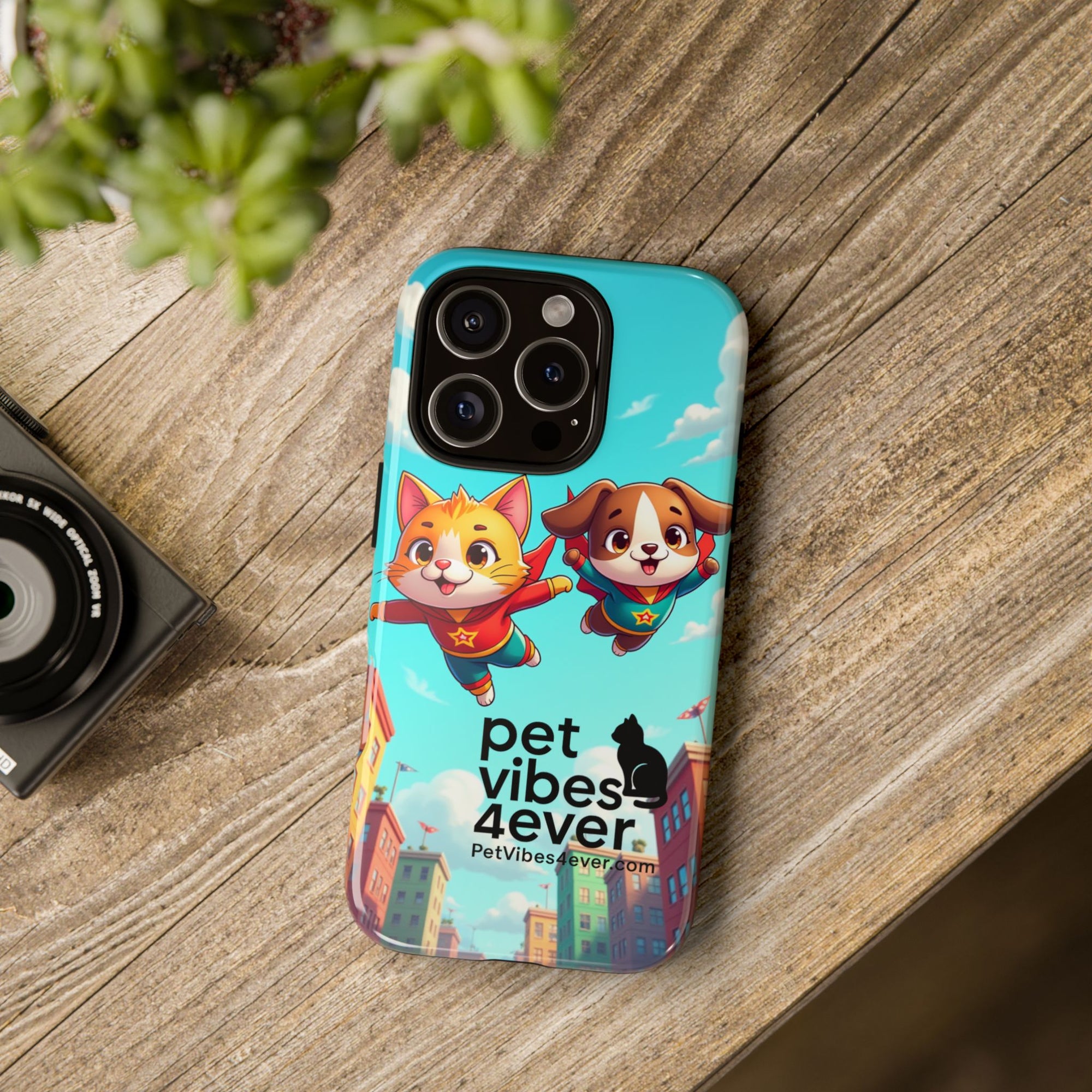 Pet Vibes Phone Case - Playful Cat and Dog Design, Animal Lover Gift, Cute Pet Accessory, Colorful Phone Cover, Fun Pet Gifts