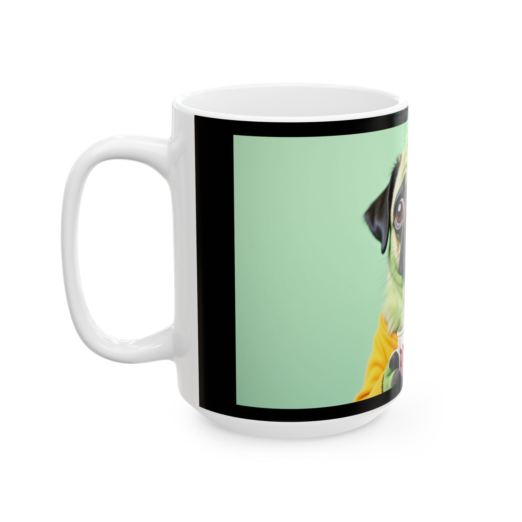 Funny Pug Ceramic Mug - Dog Lover Gift, Cute Animal Cup, Unique Kitchen Decor, Pet Owner Present, Quirky Coffee Mug, Fun Mug for Friends
