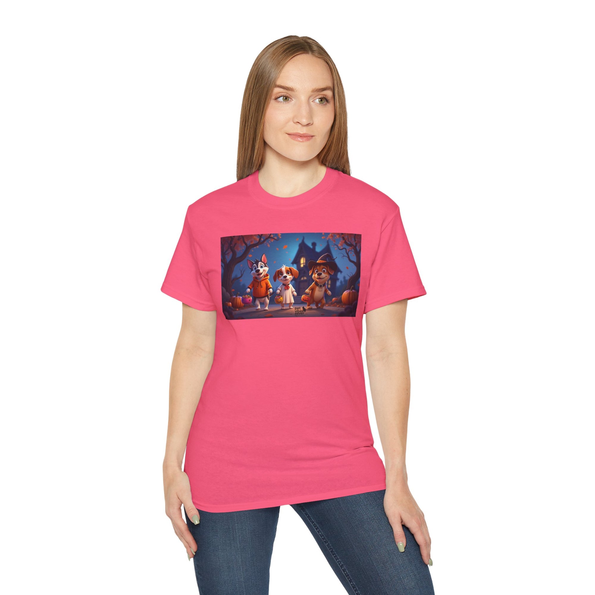 Whimsical Halloween Animal Tee, Unisex Cotton Shirt, Cute Graphic Tee, Fall Festival Apparel, Spooky Season Gift