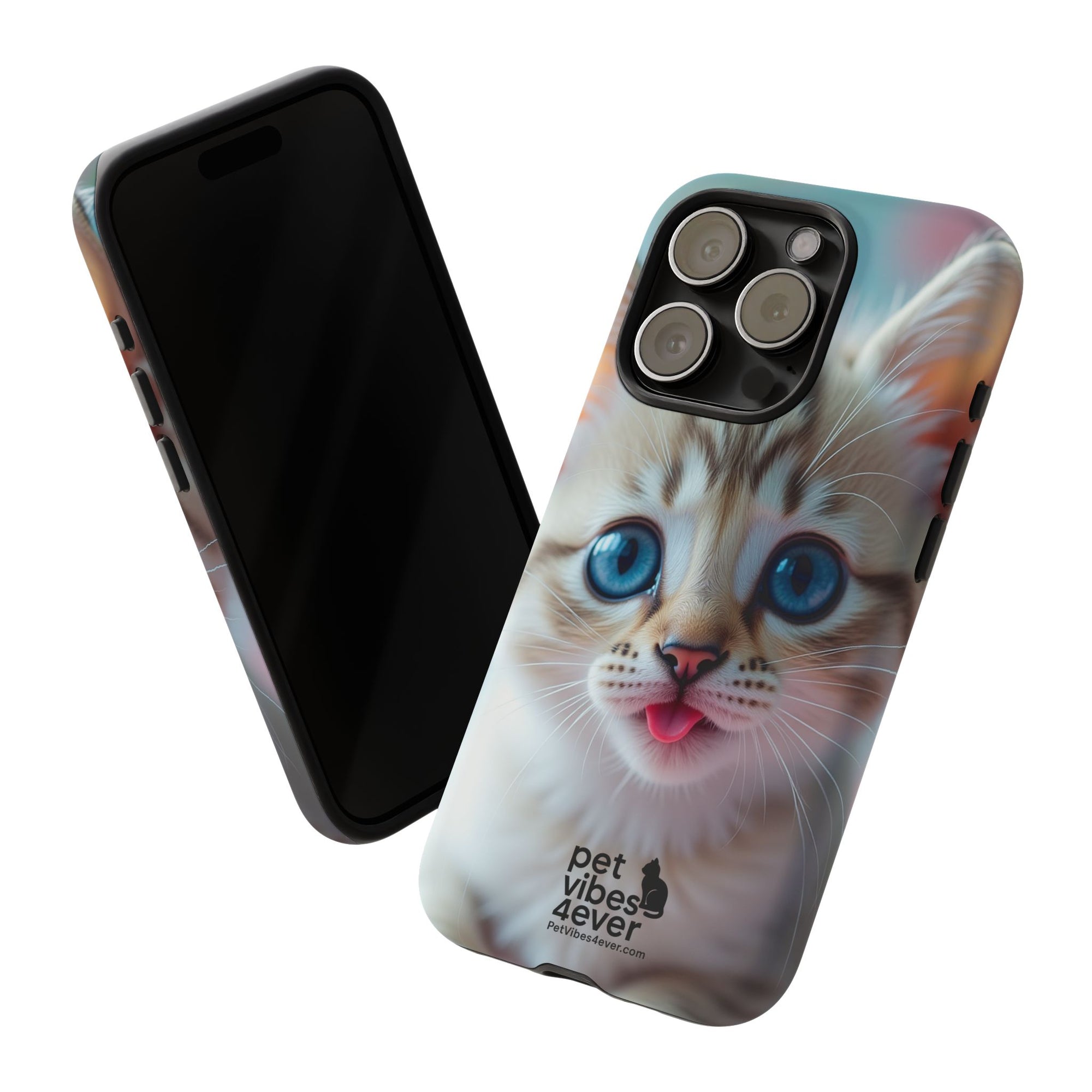 Cute Cat Phone Case, Pet Lover Gift, Unique Phone Cover, Animal Design Accessory, Fun Pet Vibes, Kitty Protection Shell