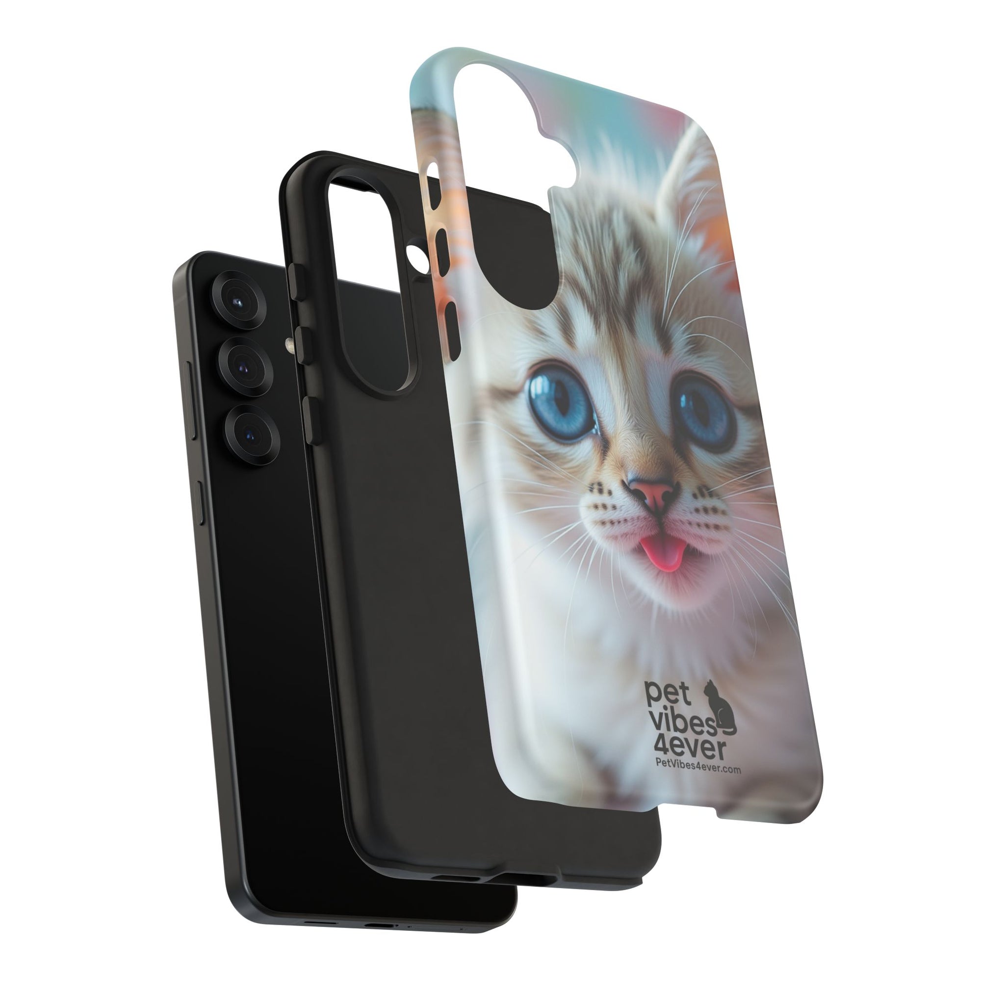 Cute Cat Phone Case with Pet Vibes, Perfect Gift for Cat Lovers, Fun Tech Accessories for Birthdays, Animal Lovers, Kawaii Style