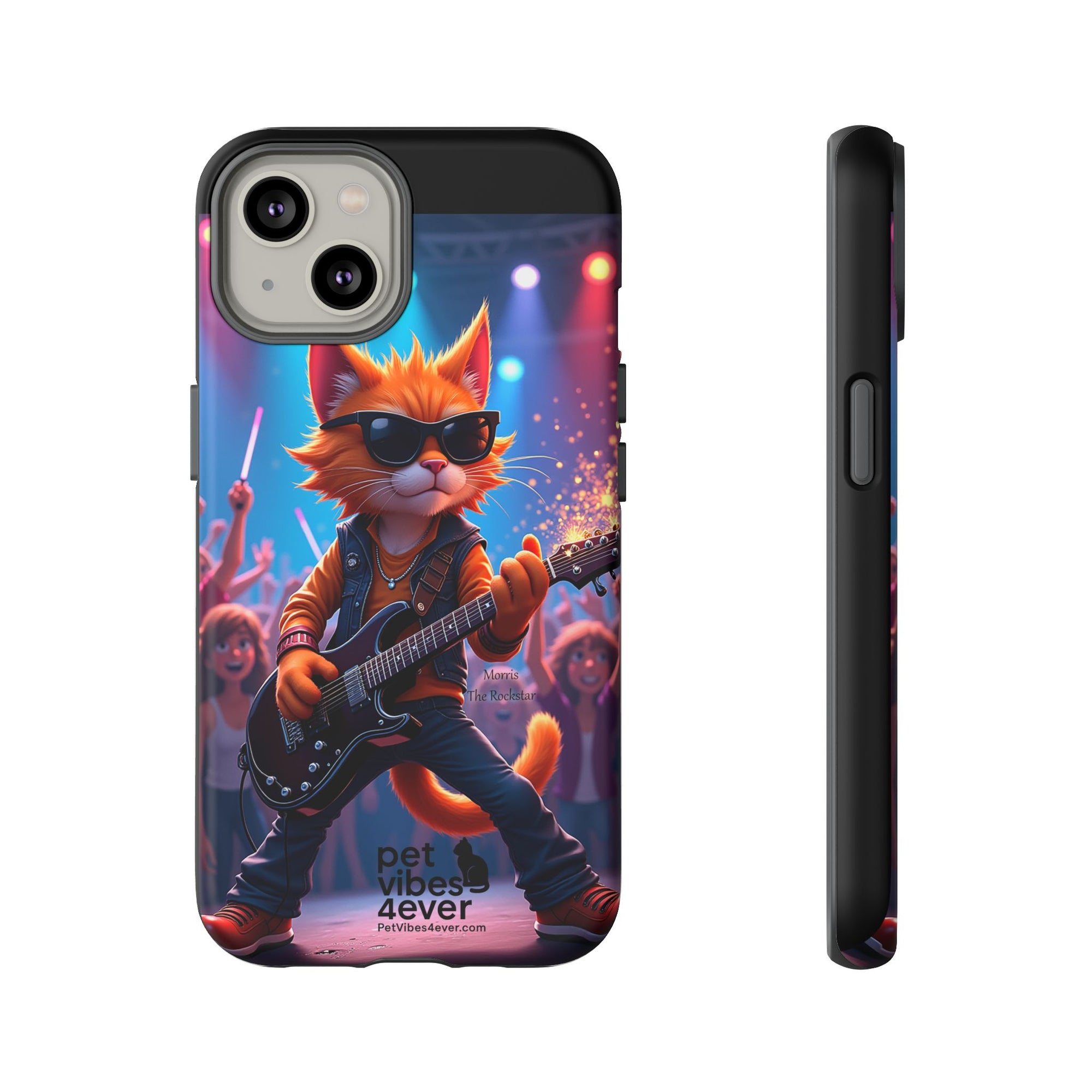 Rocking Cat Phone Case, Fun Cat Phone Cover, Cool Pet Vibes Gift, Music Lover Accessory, Unique Cat Phone Case