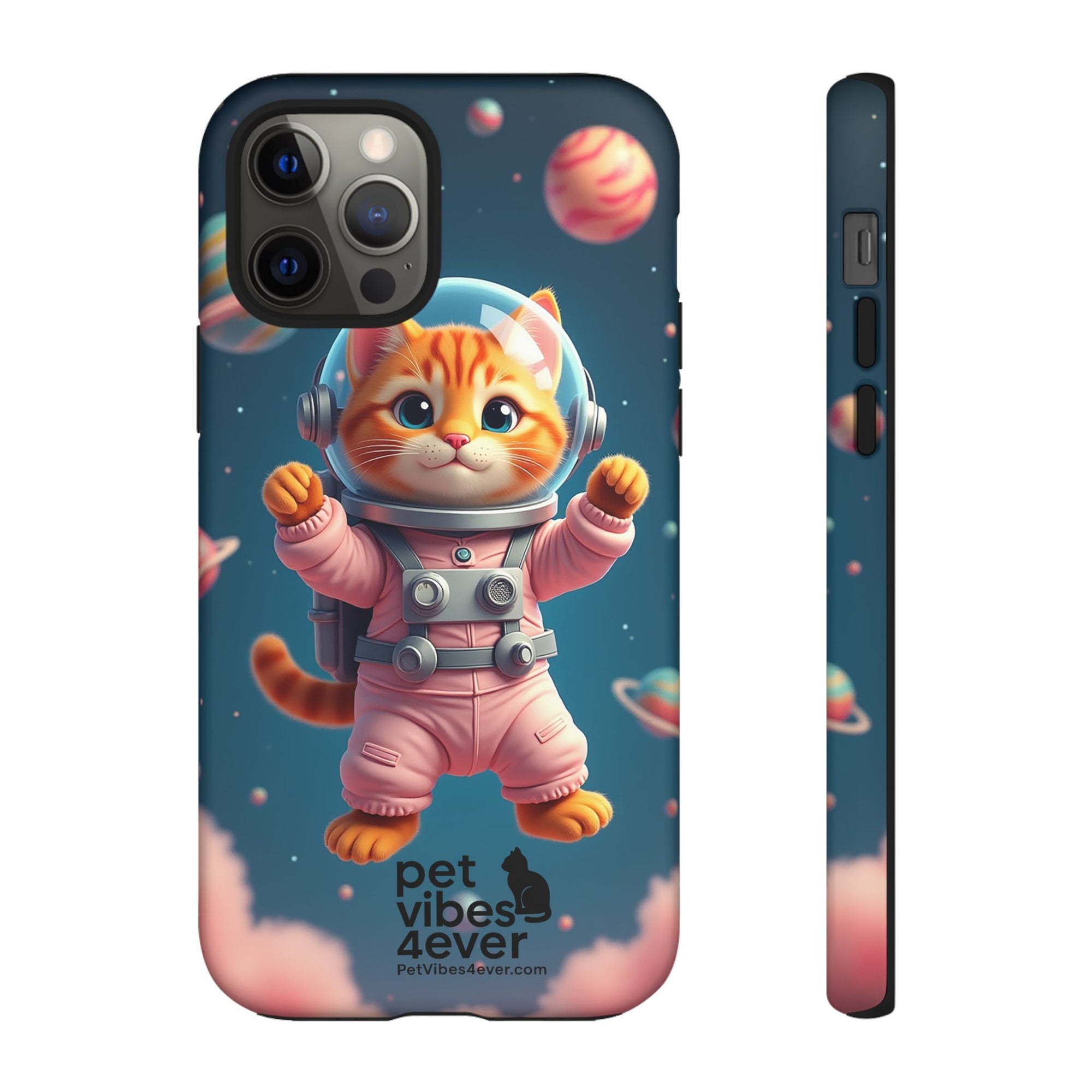 Cute Cat Phone Case, Cat Lovers Gift, Astrological Accessories, Fun Tech Gear, Space Theme Phone Cover