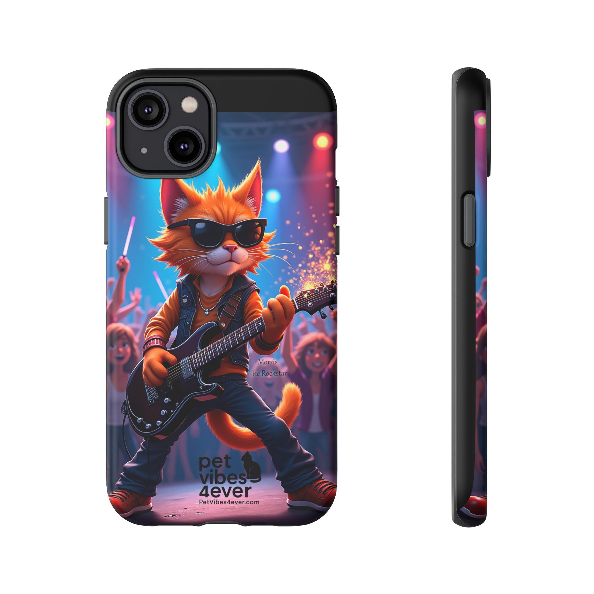 Rocking Cat Phone Case, Fun Cat Phone Cover, Cool Pet Vibes Gift, Music Lover Accessory, Unique Cat Phone Case
