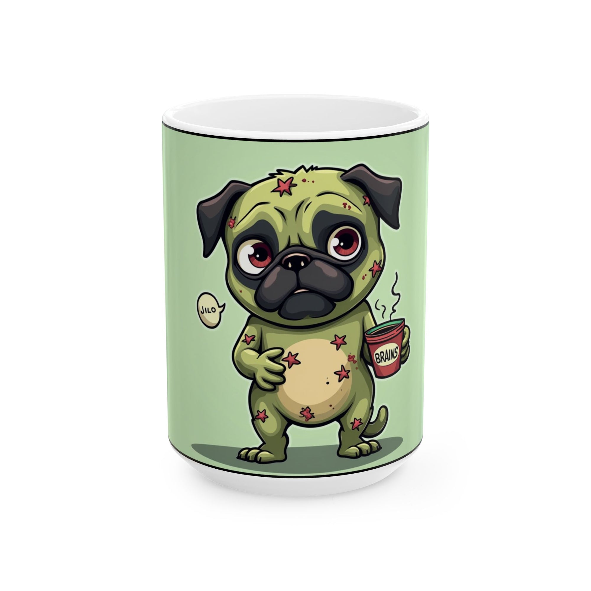 Cute Pug Zombie Mug, Funny Coffee Cup for Pet Lovers, Halloween Gift, Home Decor, Dog Lover's Present