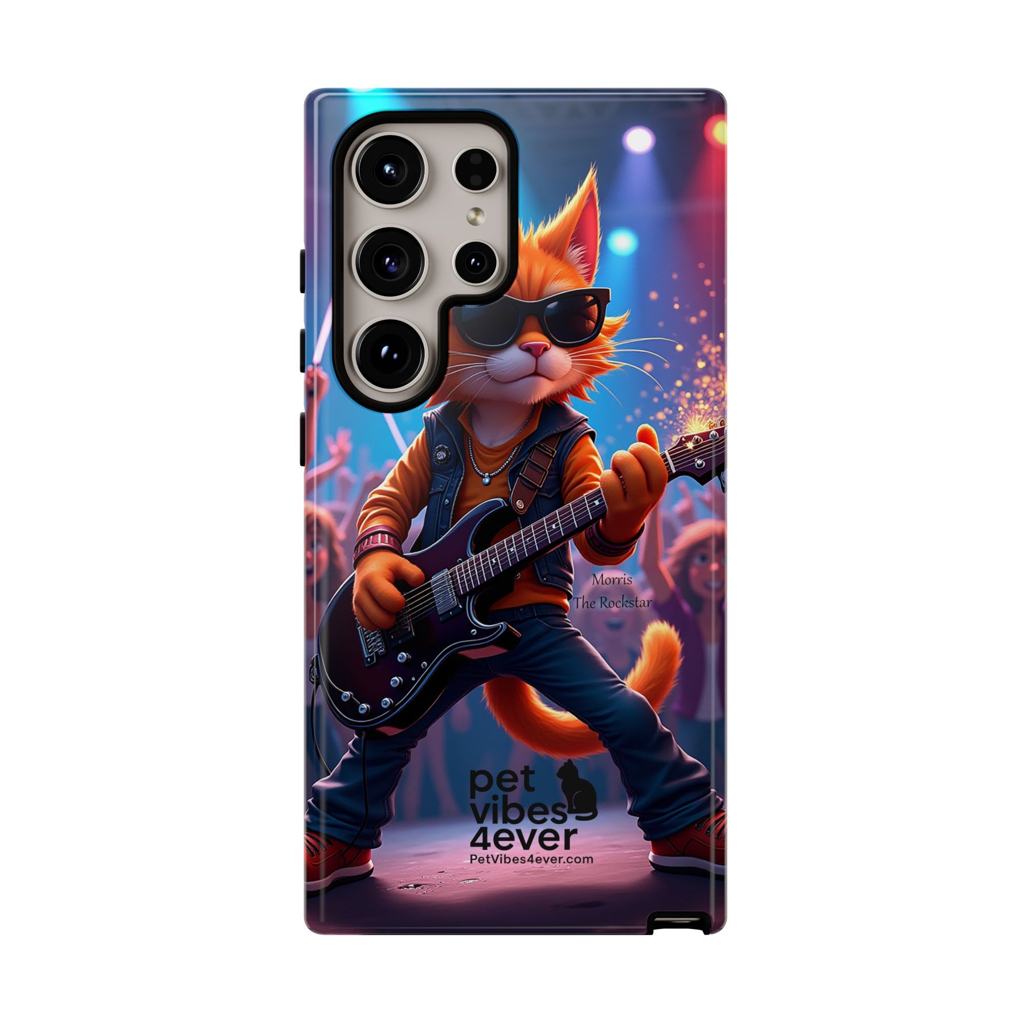 Guitar Cat Phone Case | Fun Pet Vibes | Unique Gift for Cat Lovers, Music Fans, Pet Owners, Birthday, Holidays, Personal Use