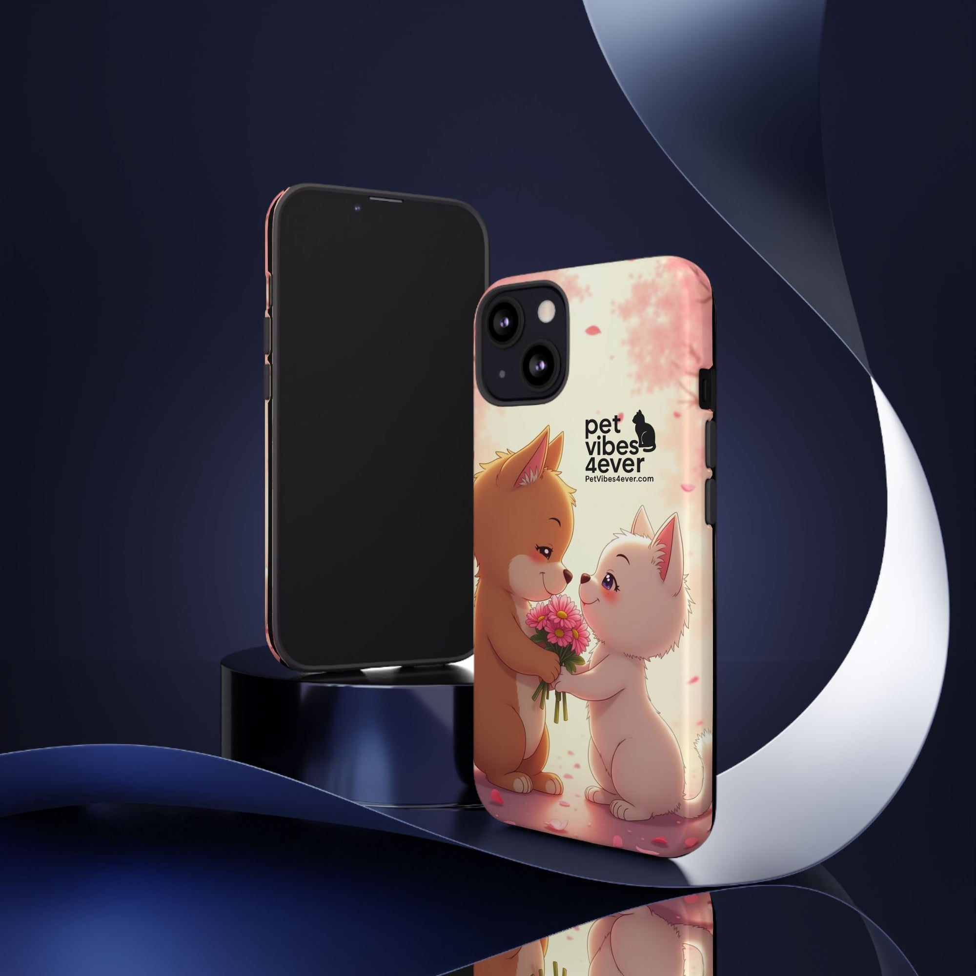 Cute Pet Phone Case, Animal Lovers Gift, Valentine’s Day Present, Custom Phone Cover, Happy Couple Design, Pet Vibes Forever