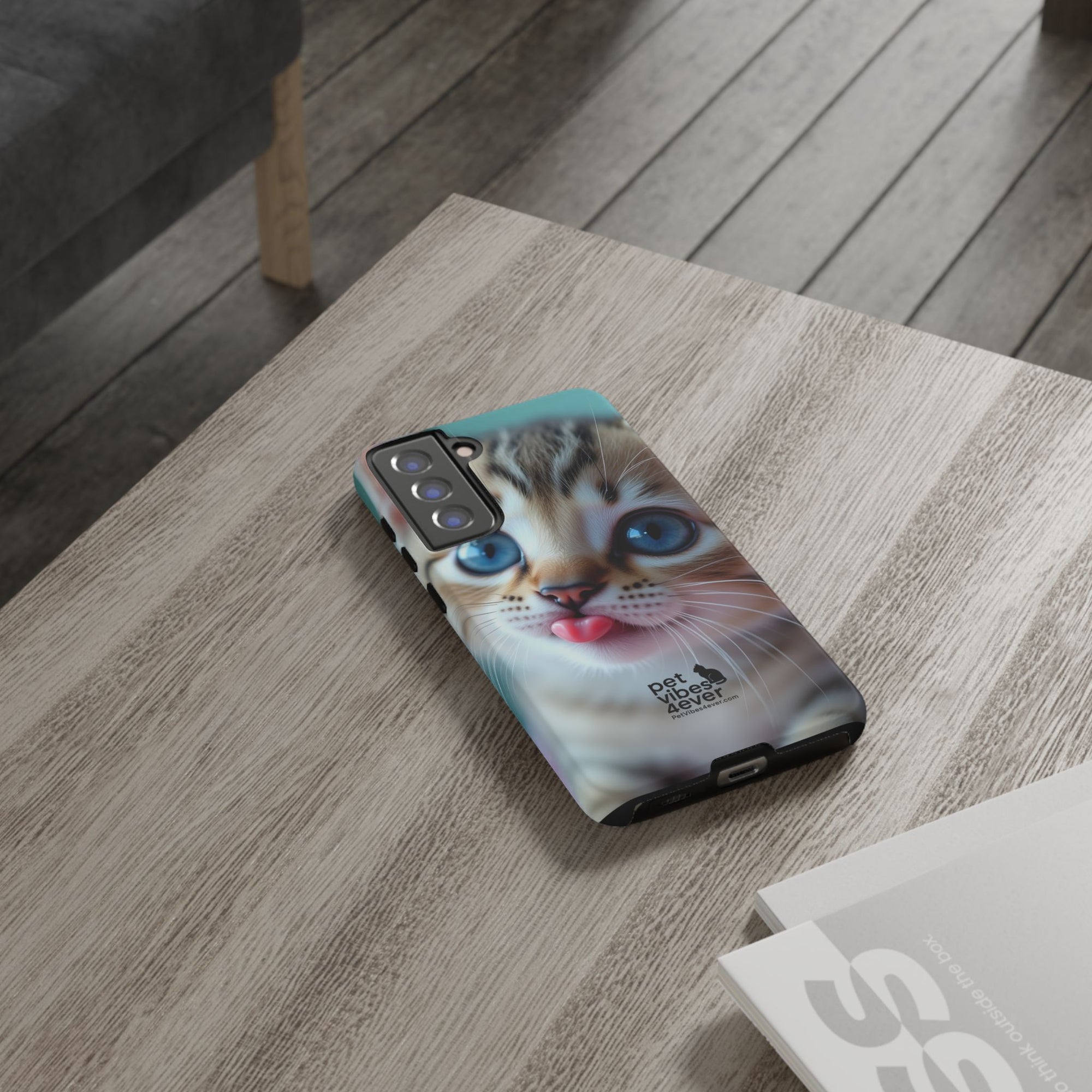 Cute Cat Phone Case, Pet Lover Gift, Durable Phone Cover, Animal Print Case, Cute Kitten Accessory