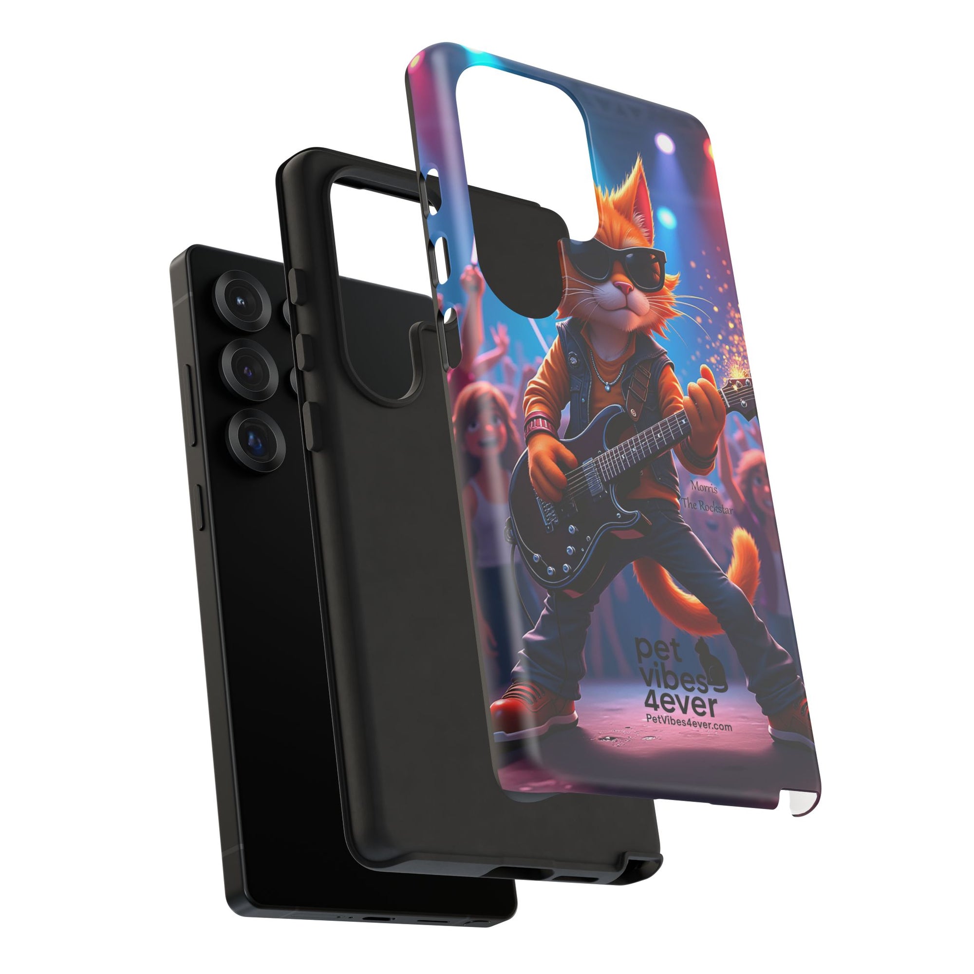 Guitar Cat Phone Case | Fun Pet Vibes | Unique Gift for Cat Lovers, Music Fans, Pet Owners, Birthday, Holidays, Personal Use