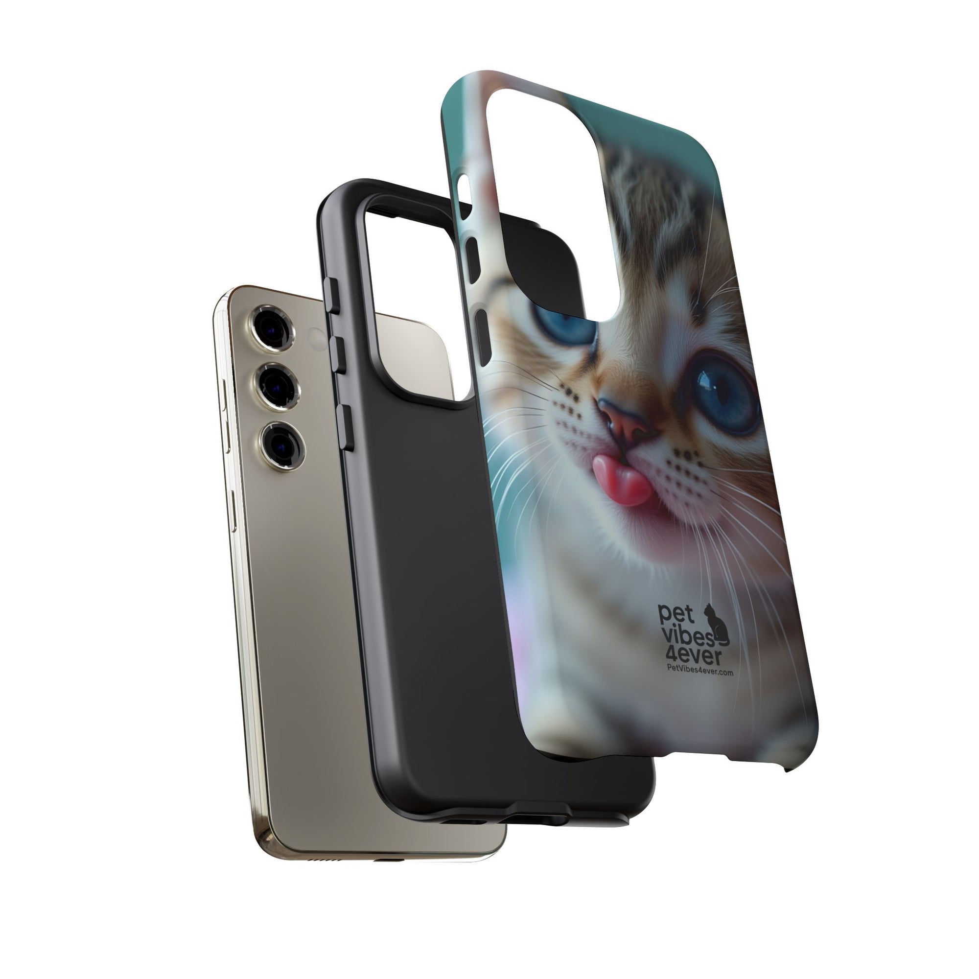 Cute Cat Phone Case, Pet Lover Gift, Durable Phone Cover, Animal Print Case, Cute Kitten Accessory