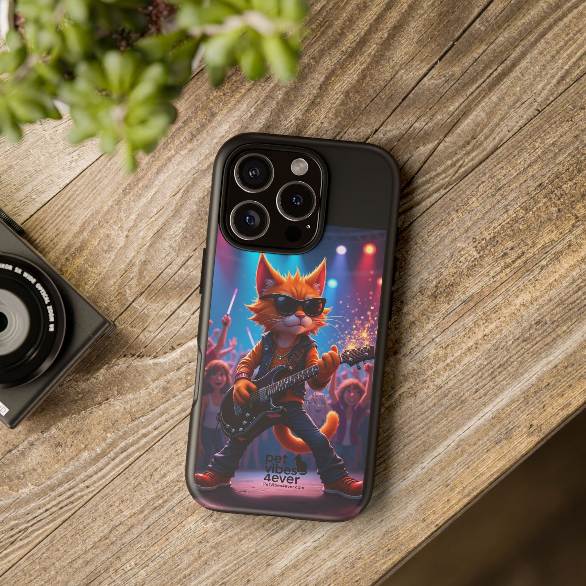 Rocking Cat Phone Case, Fun Cat Phone Cover, Cool Pet Vibes Gift, Music Lover Accessory, Unique Cat Phone Case