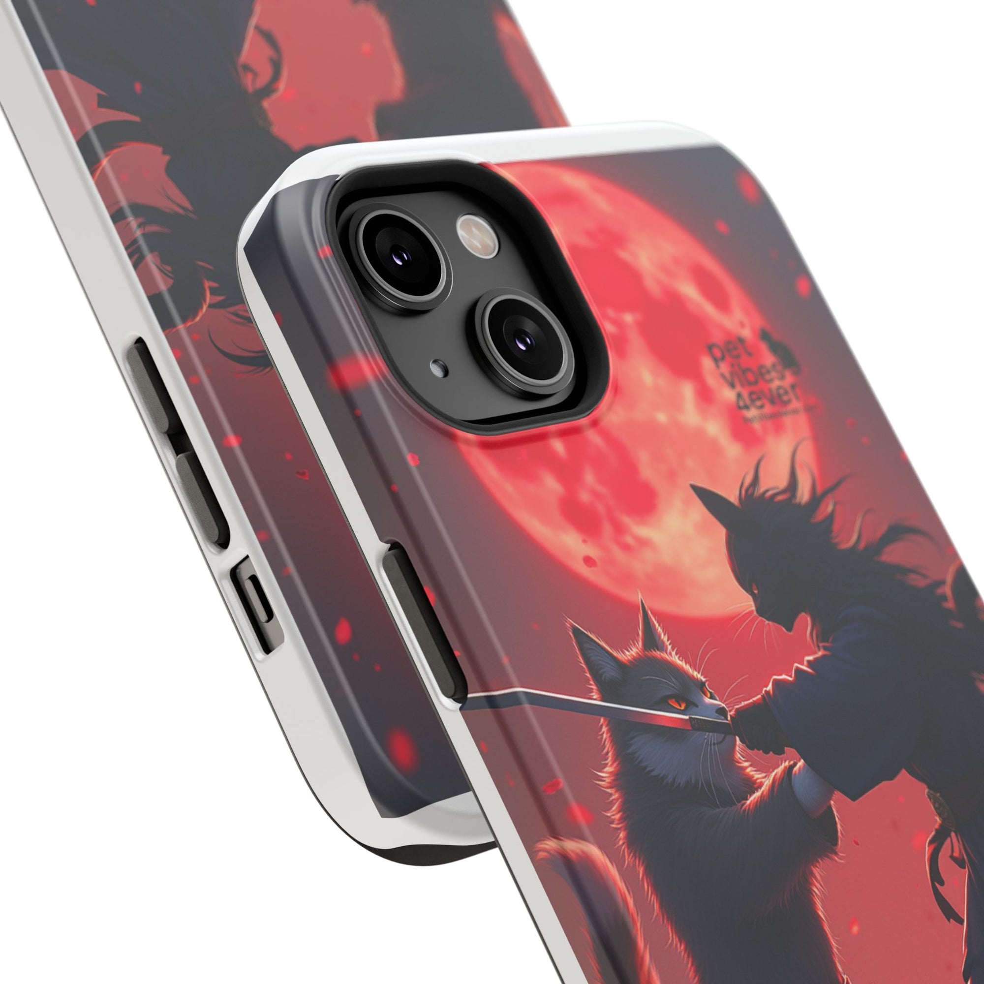Samurai Cat Phone Case – Impact-Resistant, Pet Lovers, Cool Tech Accessories, Anime Aesthetic, Unique Gifts