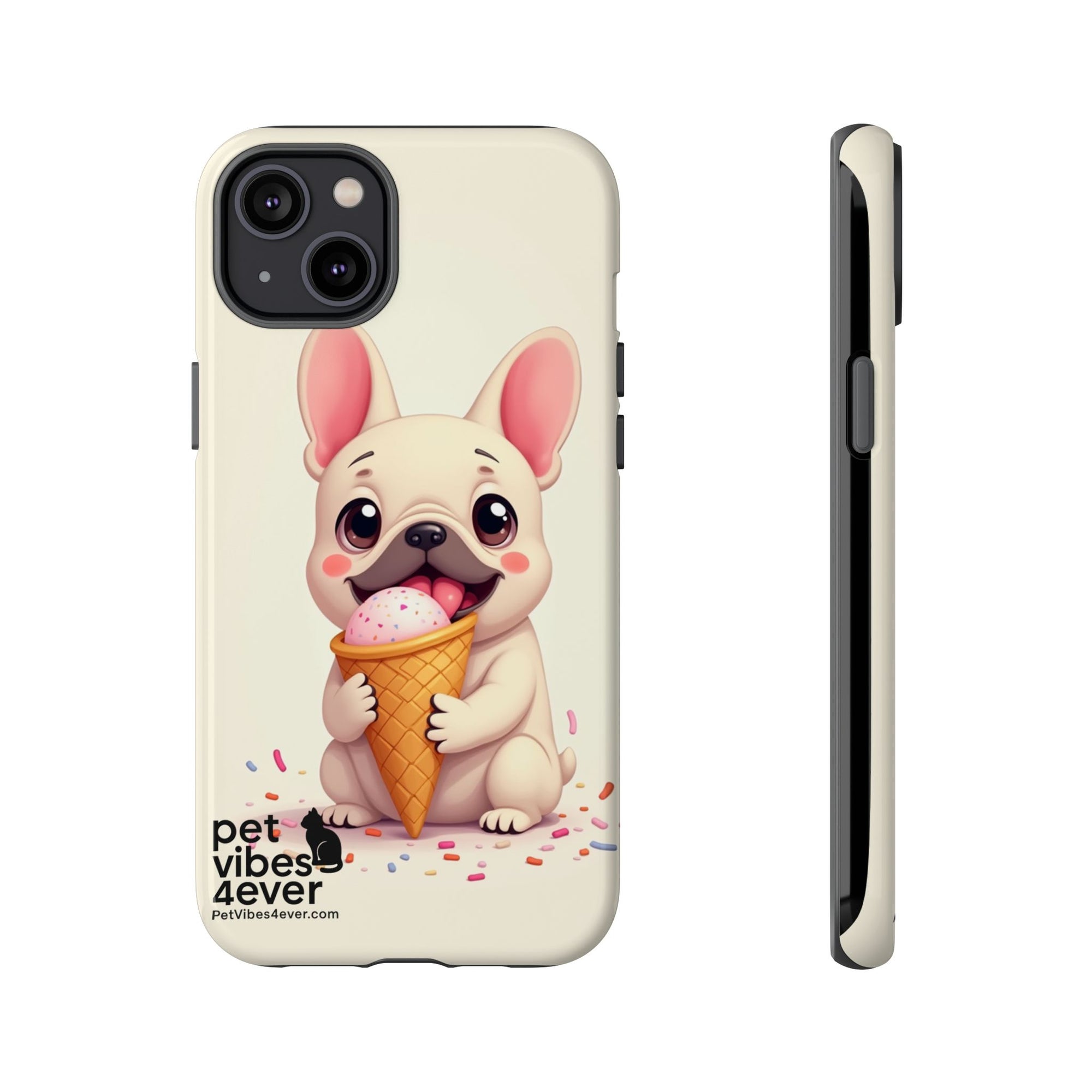 Cute Dog Case, Adorable Puppy Phone Cover, Pet Lover Gift, Ice Cream Design, Fun Accessories for Pet Owners