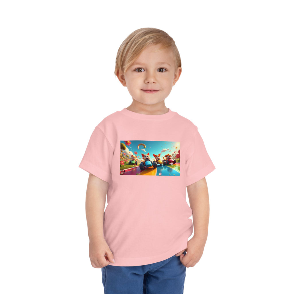 Colorful Toddler Short Sleeve Tee, Fun Kids T-Shirt, Summer Playwear, Birthday Gift, Rainbow Design Tee, Everyday Playwear