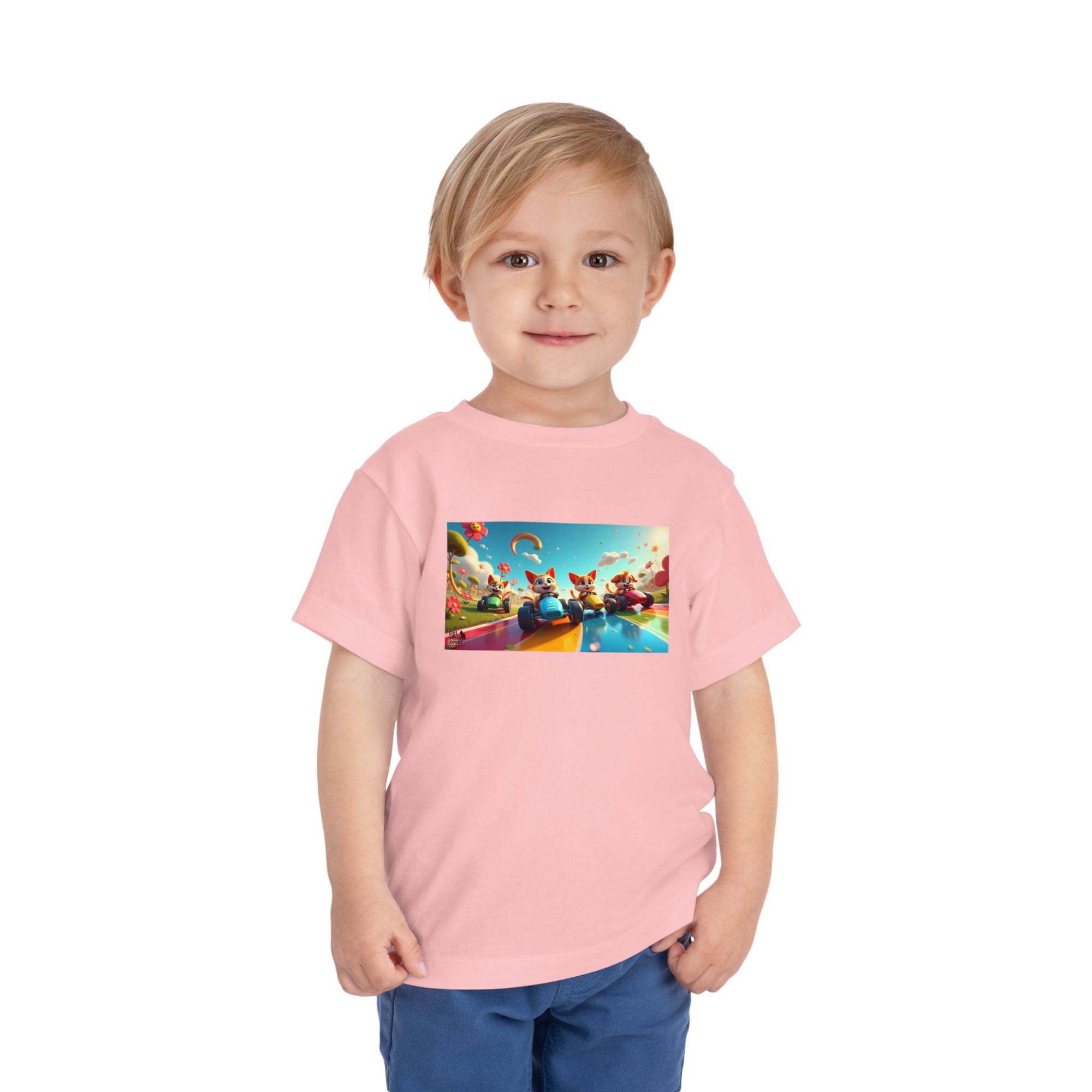 Colorful Toddler Short Sleeve Tee, Fun Kids T-Shirt, Summer Playwear, Birthday Gift, Rainbow Design Tee, Everyday Playwear