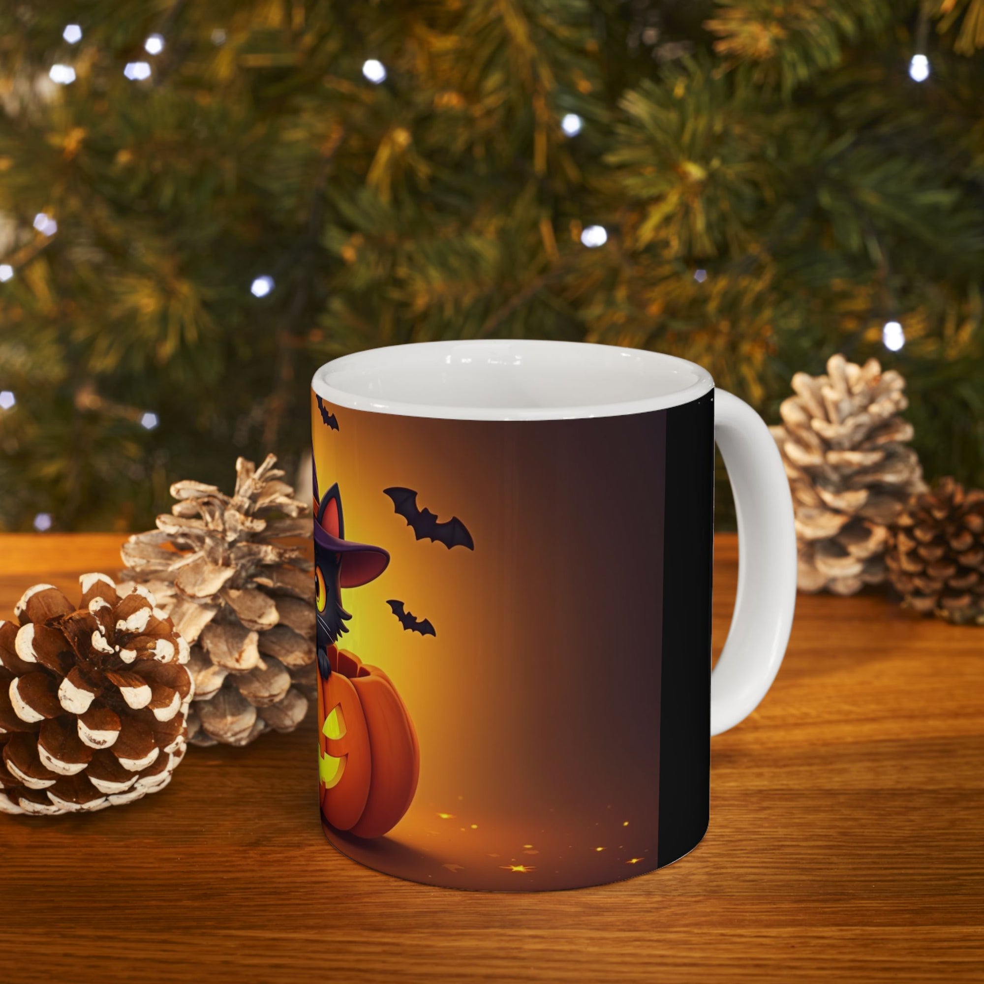 Halloween Cat Pumpkin Mug - Perfect for Coffee Lovers, Holiday Gifts, Spooky Decor, Cat Enthusiasts, or Fall Celebrations