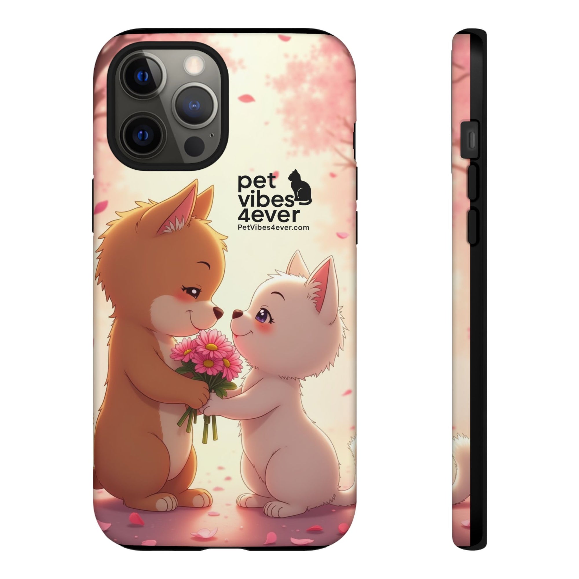 Cute Pet Phone Case, Animal Lovers Gift, Valentine’s Day Present, Custom Phone Cover, Happy Couple Design, Pet Vibes Forever