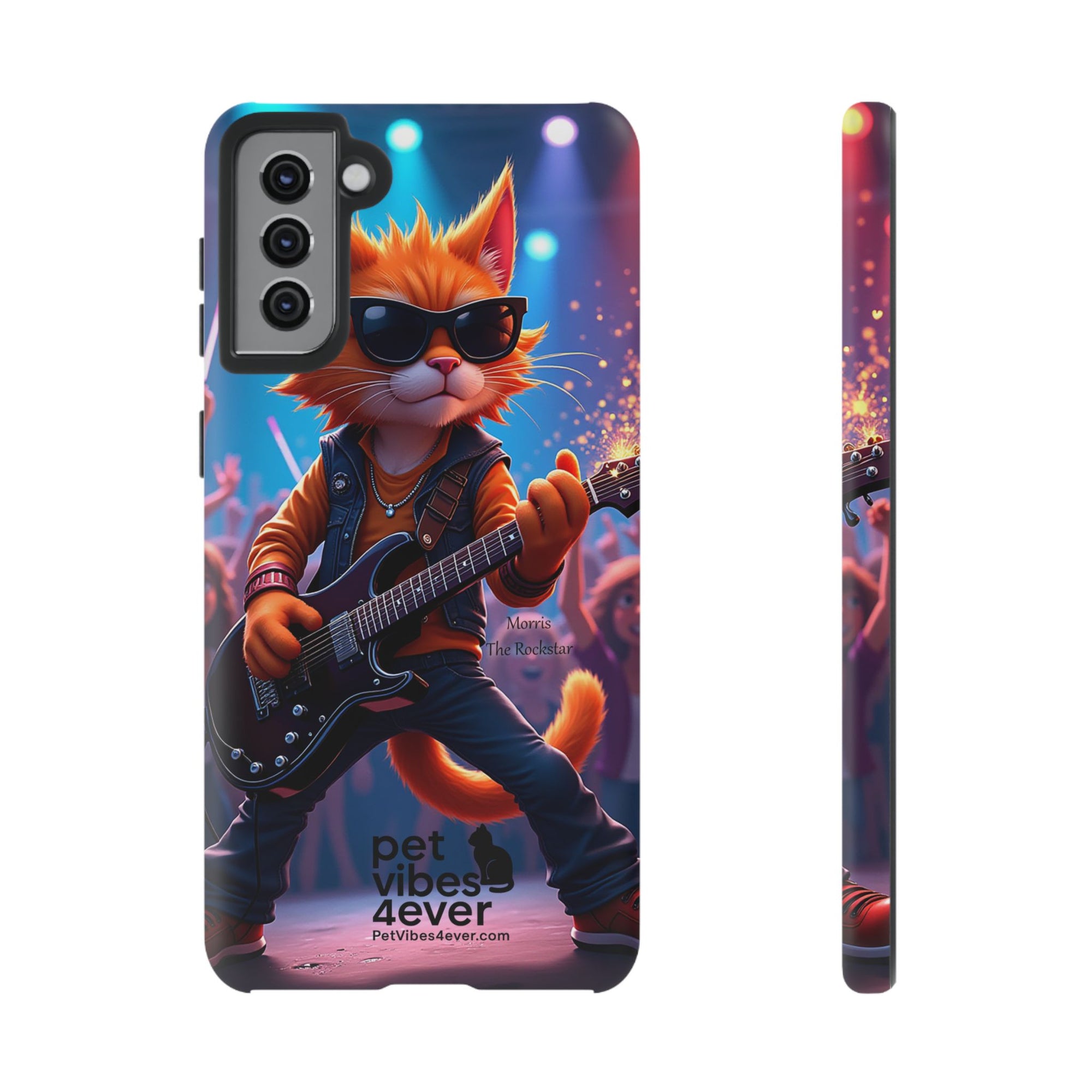 Guitar Cat Phone Case | Fun Pet Vibes | Unique Gift for Cat Lovers, Music Fans, Pet Owners, Birthday, Holidays, Personal Use