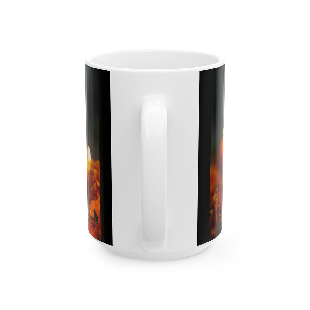 Whimsical Cat Ceramic Mug - Perfect Gift for Cat Lovers, Halloween Decor, Cozy Coffee Cup, Tea Mug, Floral Design