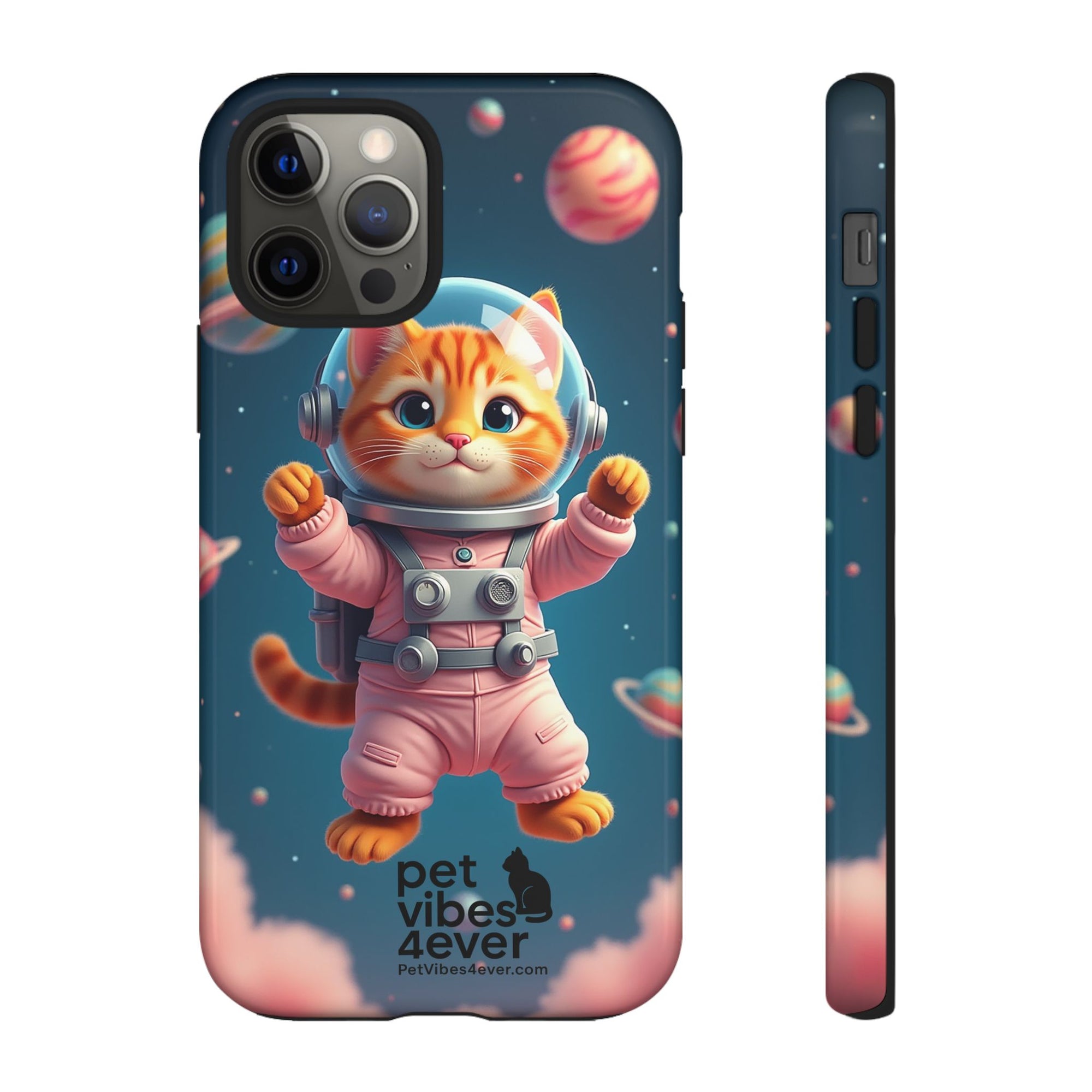 Cute Cat Phone Case, Cat Lovers Gift, Astrological Accessories, Fun Tech Gear, Space Theme Phone Cover